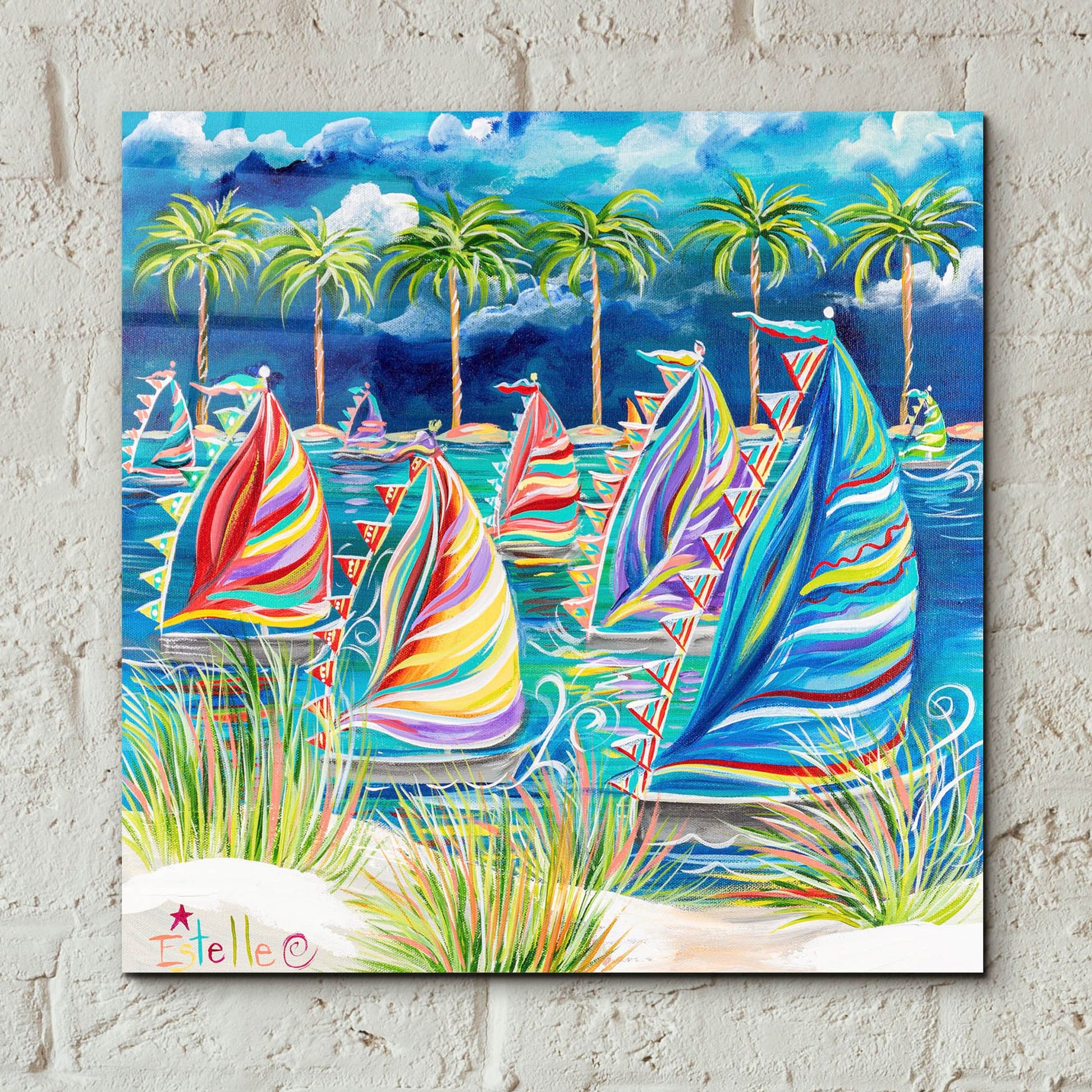 Epic Art 'Come Sail Away' by Estelle Grengs, Acrylic Glass Wall Art,12x12