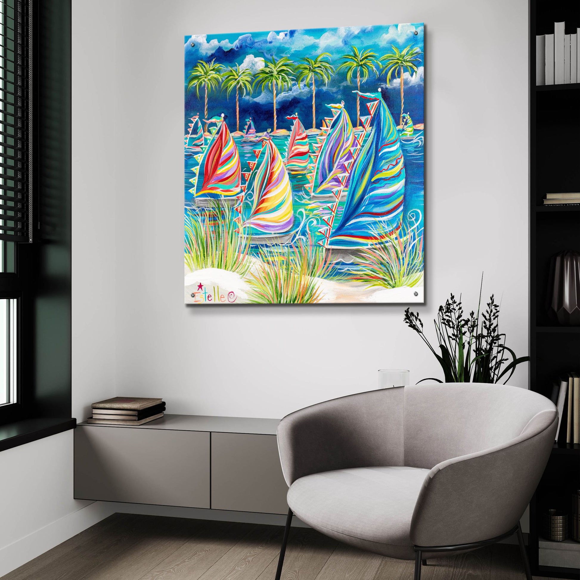 Epic Art 'Come Sail Away' by Estelle Grengs, Acrylic Glass Wall Art,36x36