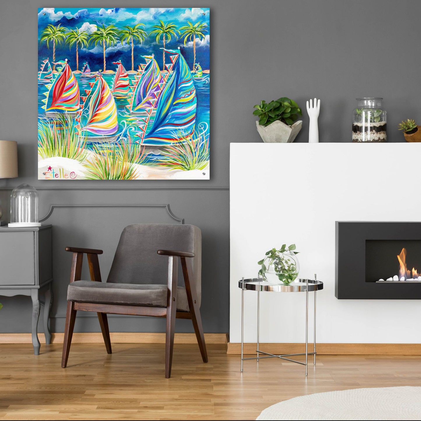 Epic Art 'Come Sail Away' by Estelle Grengs, Acrylic Glass Wall Art,36x36