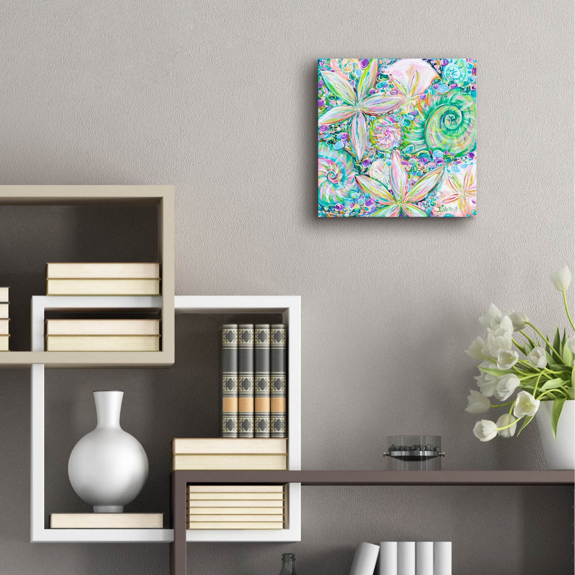 Epic Art 'Beach Jewelry' by Estelle Grengs, Acrylic Glass Wall Art,12x12