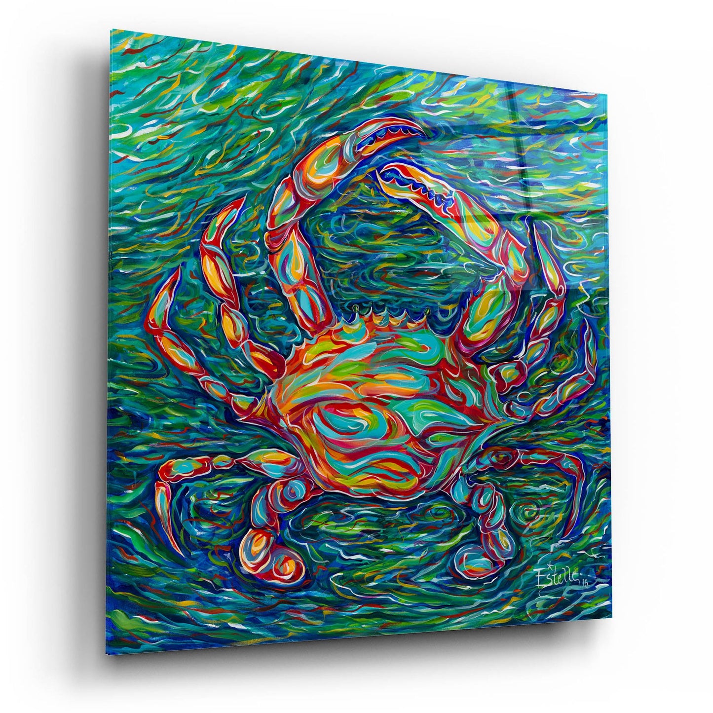 Epic Art 'Crab' by Estelle Grengs, Acrylic Glass Wall Art,12x12