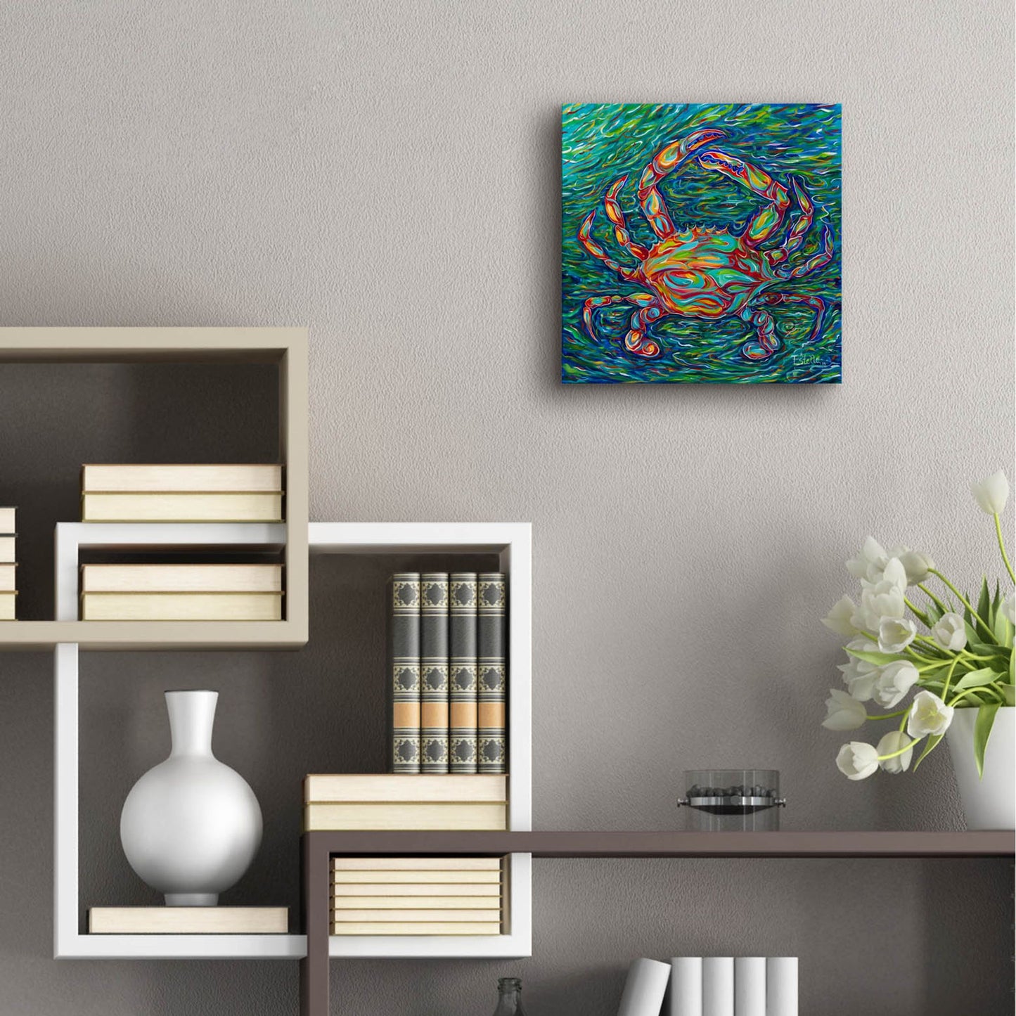 Epic Art 'Crab' by Estelle Grengs, Acrylic Glass Wall Art,12x12