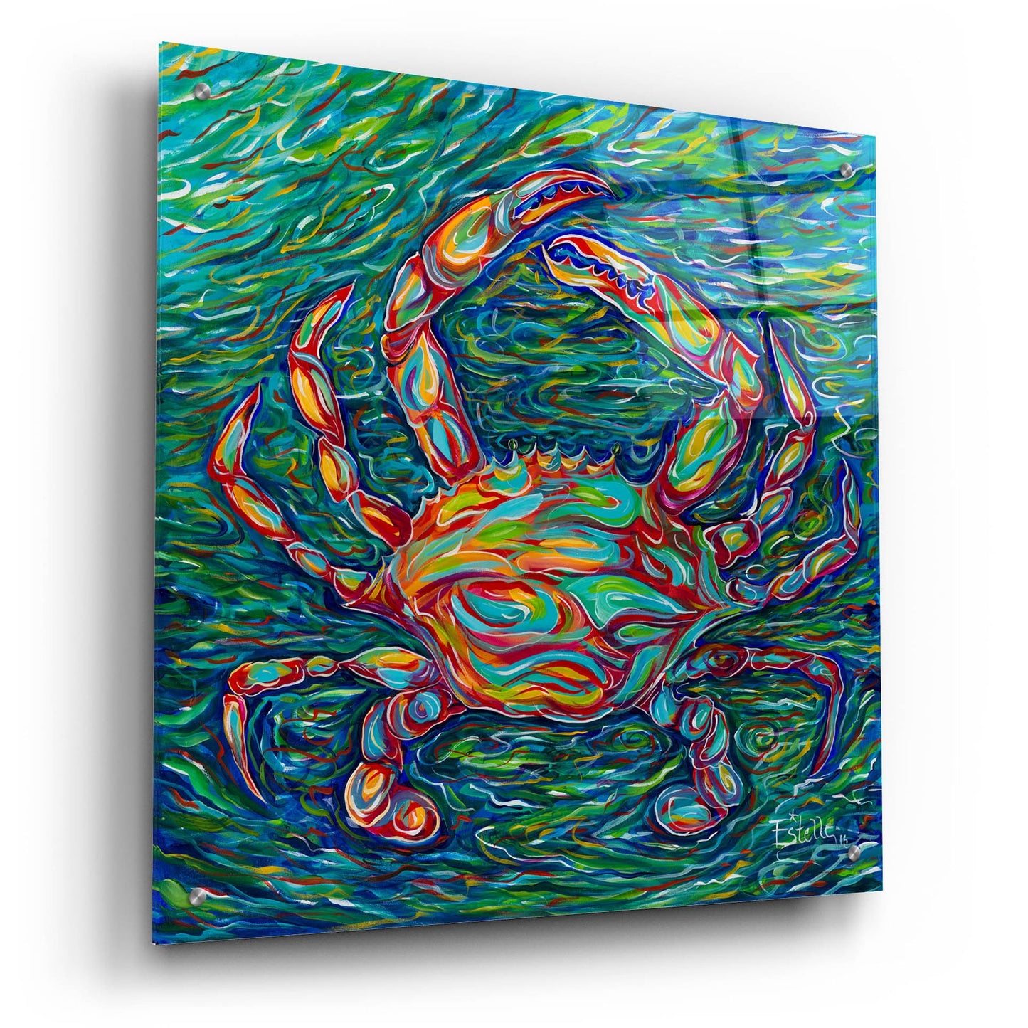 Epic Art 'Crab' by Estelle Grengs, Acrylic Glass Wall Art,24x24