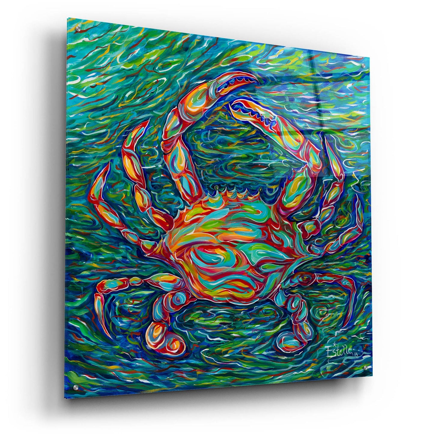 Epic Art 'Crab' by Estelle Grengs, Acrylic Glass Wall Art,36x36