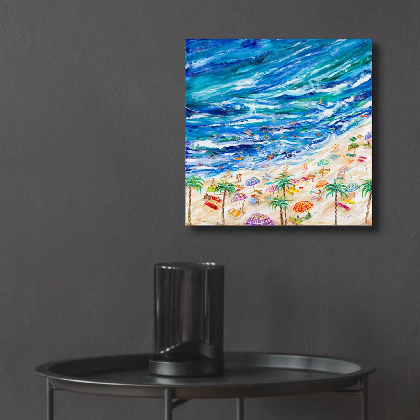 Epic Art 'A Day at the Beach' by Estelle Grengs, Acrylic Glass Wall Art,12x12