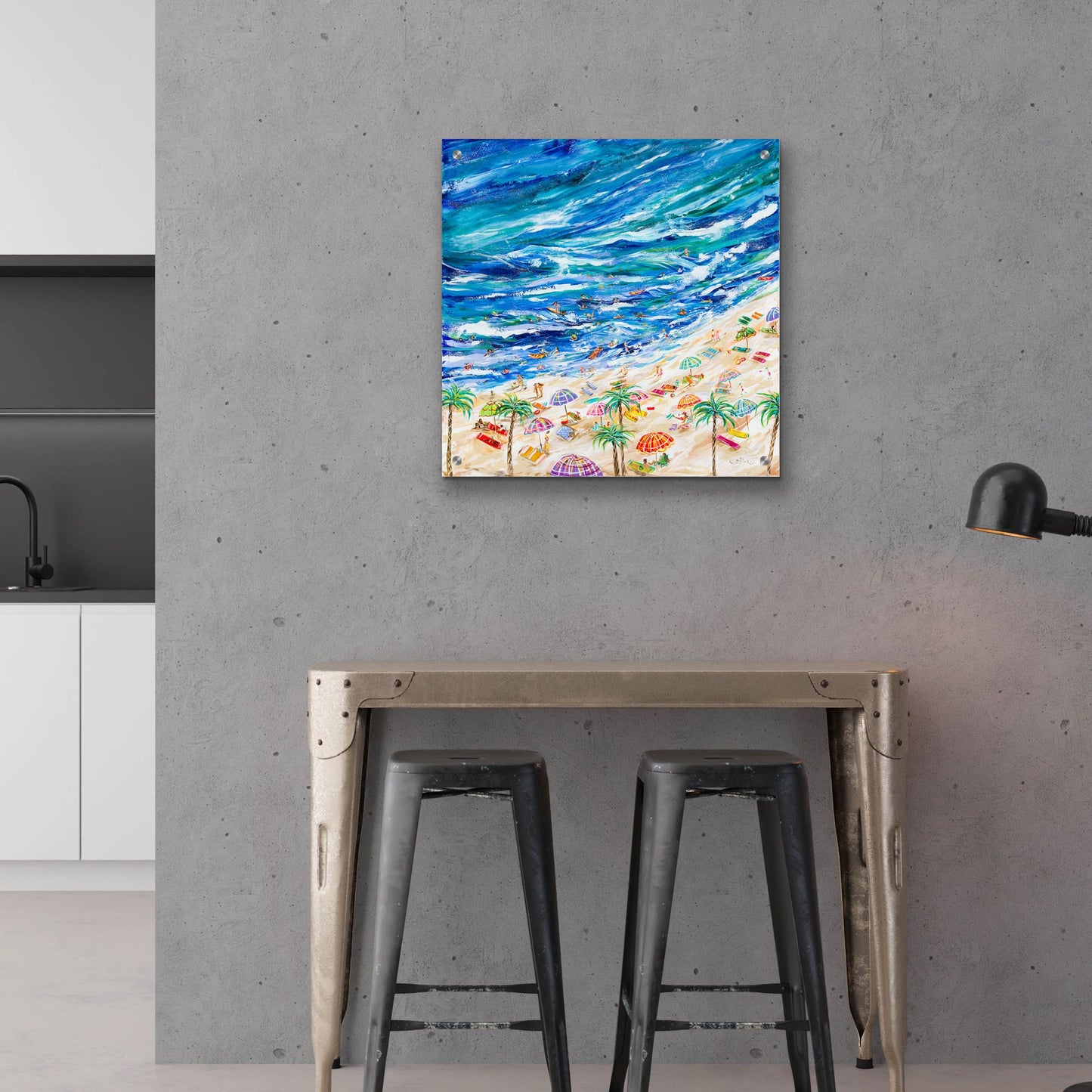 Epic Art 'A Day at the Beach' by Estelle Grengs, Acrylic Glass Wall Art,24x24