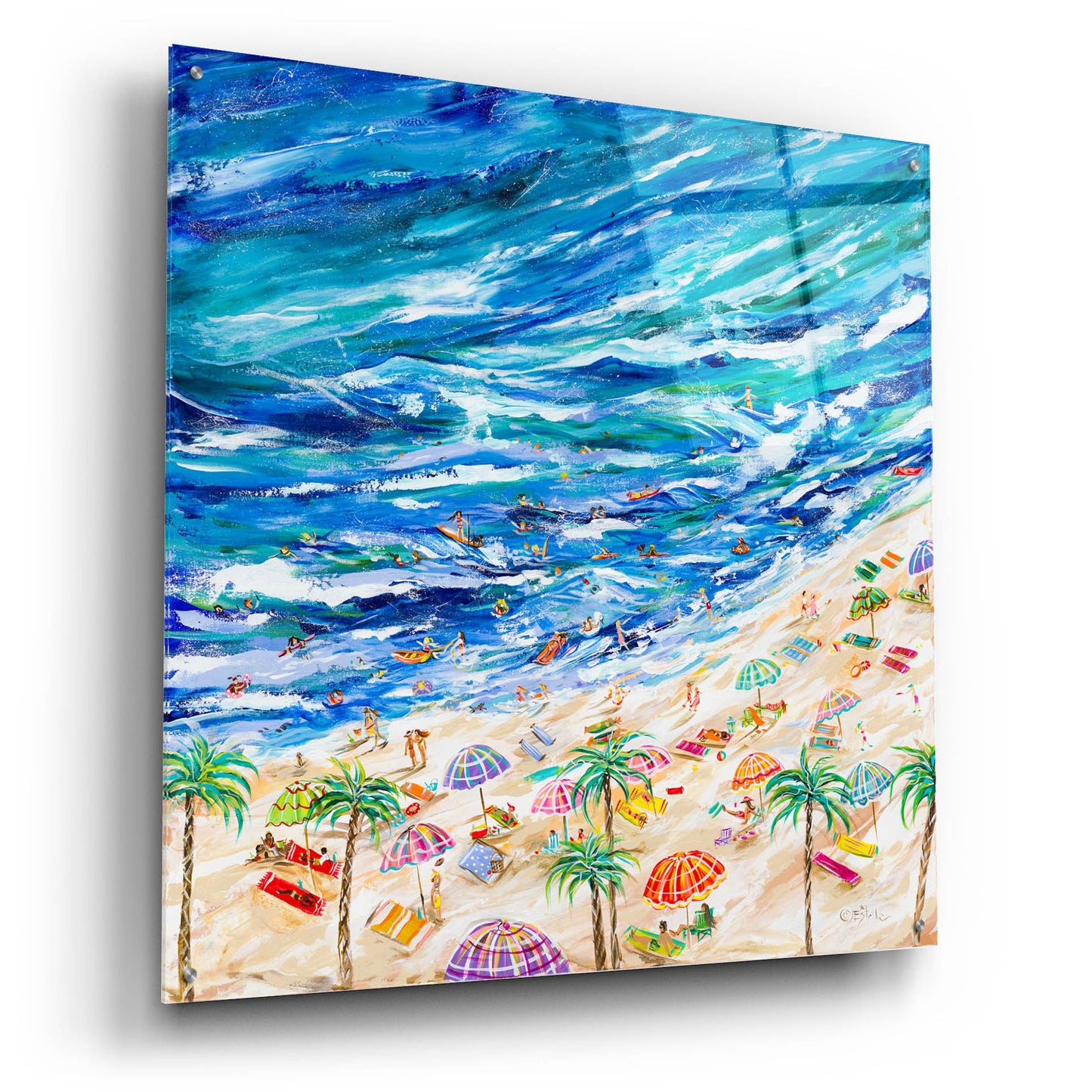 Epic Art 'A Day at the Beach' by Estelle Grengs, Acrylic Glass Wall Art,36x36