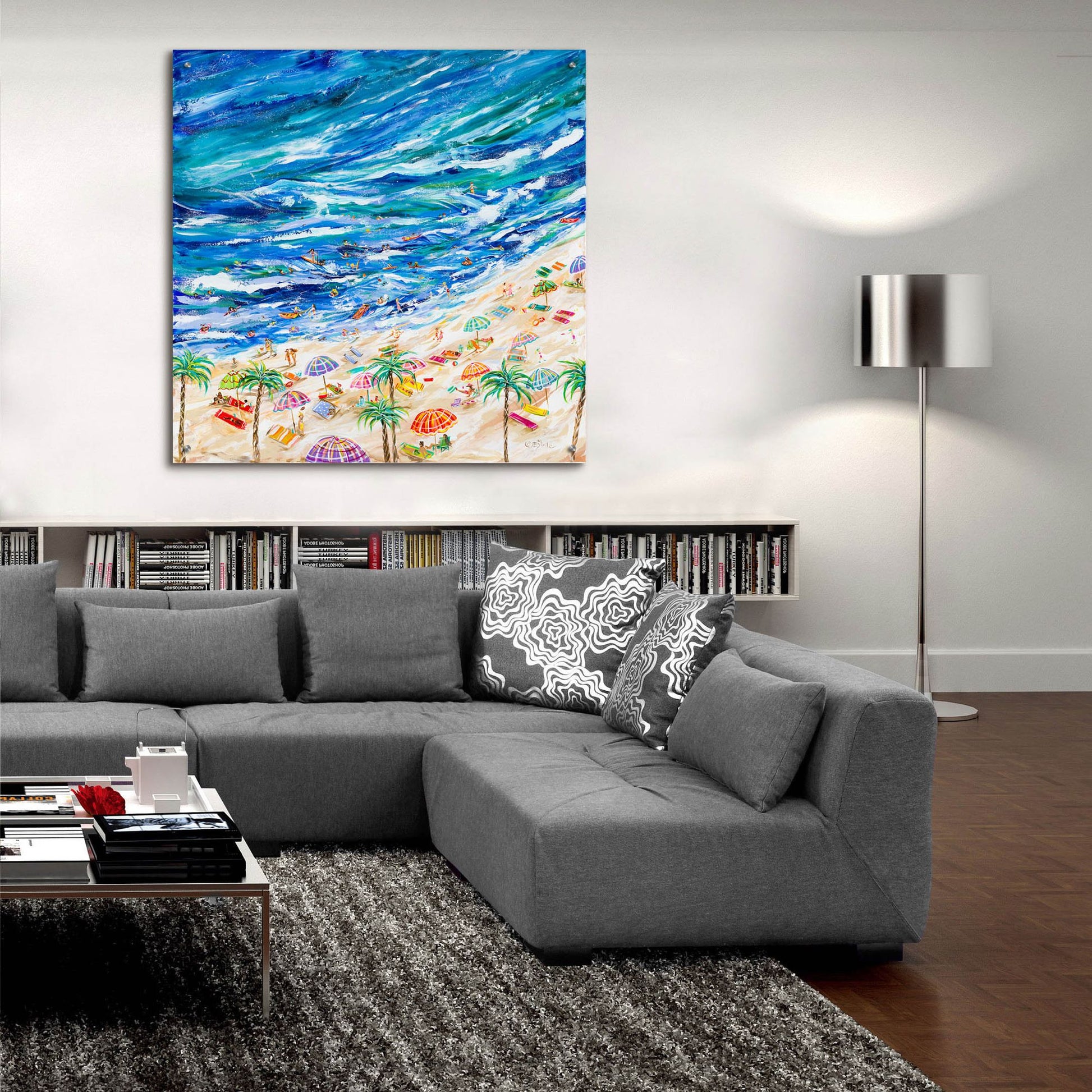 Epic Art 'A Day at the Beach' by Estelle Grengs, Acrylic Glass Wall Art,36x36