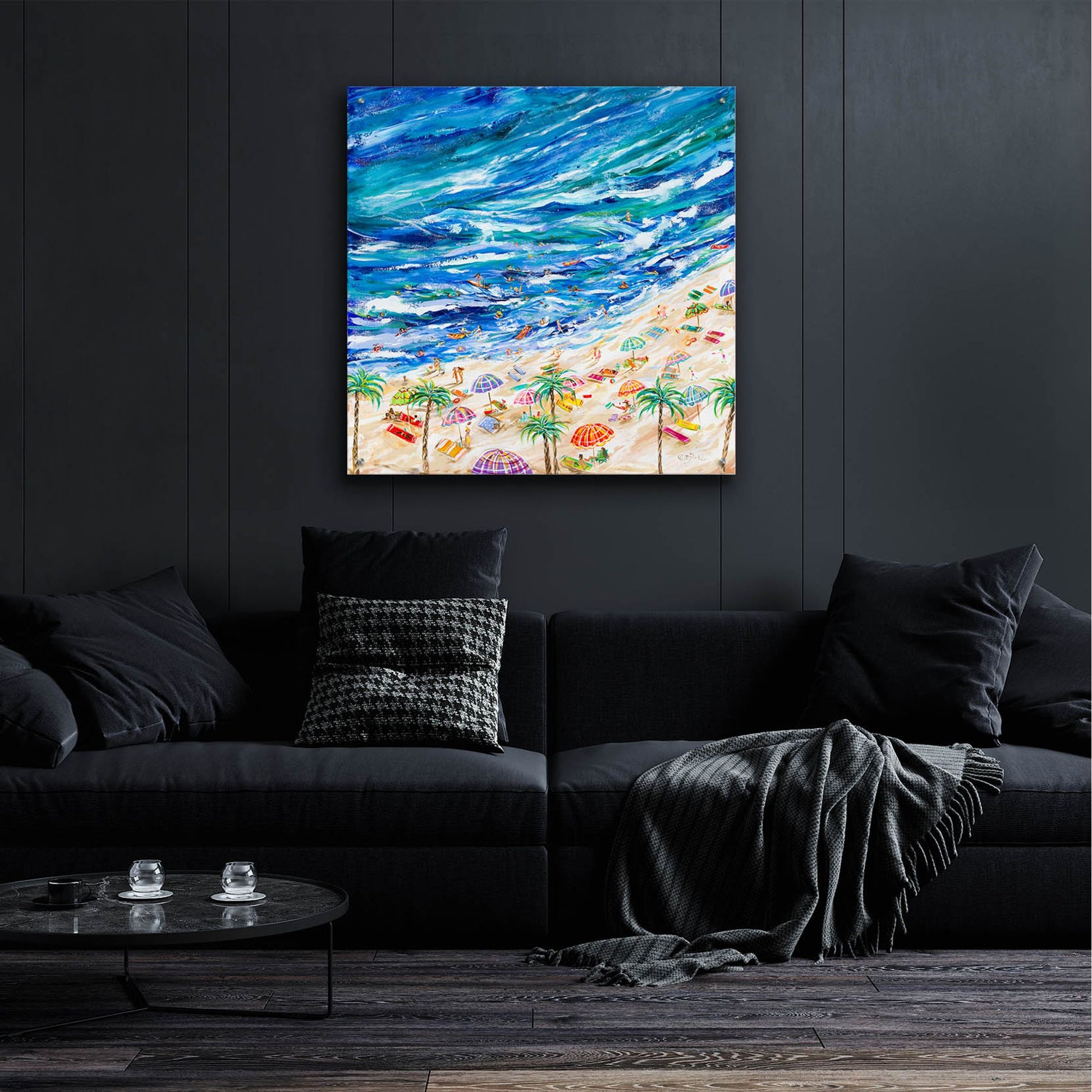 Epic Art 'A Day at the Beach' by Estelle Grengs, Acrylic Glass Wall Art,36x36