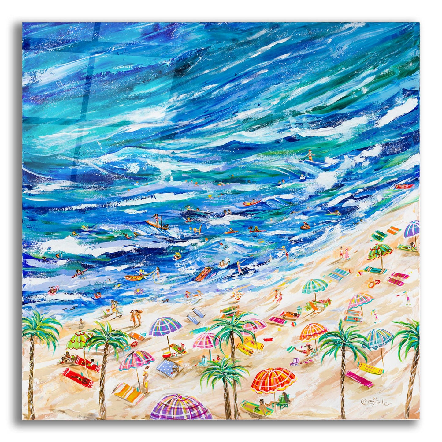 Epic Art 'A Day at the Beach' by Estelle Grengs, Acrylic Glass Wall Art