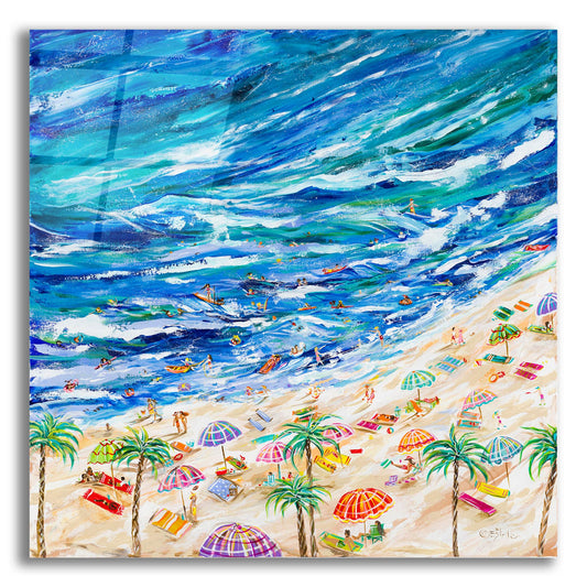 Epic Art 'A Day at the Beach' by Estelle Grengs, Acrylic Glass Wall Art