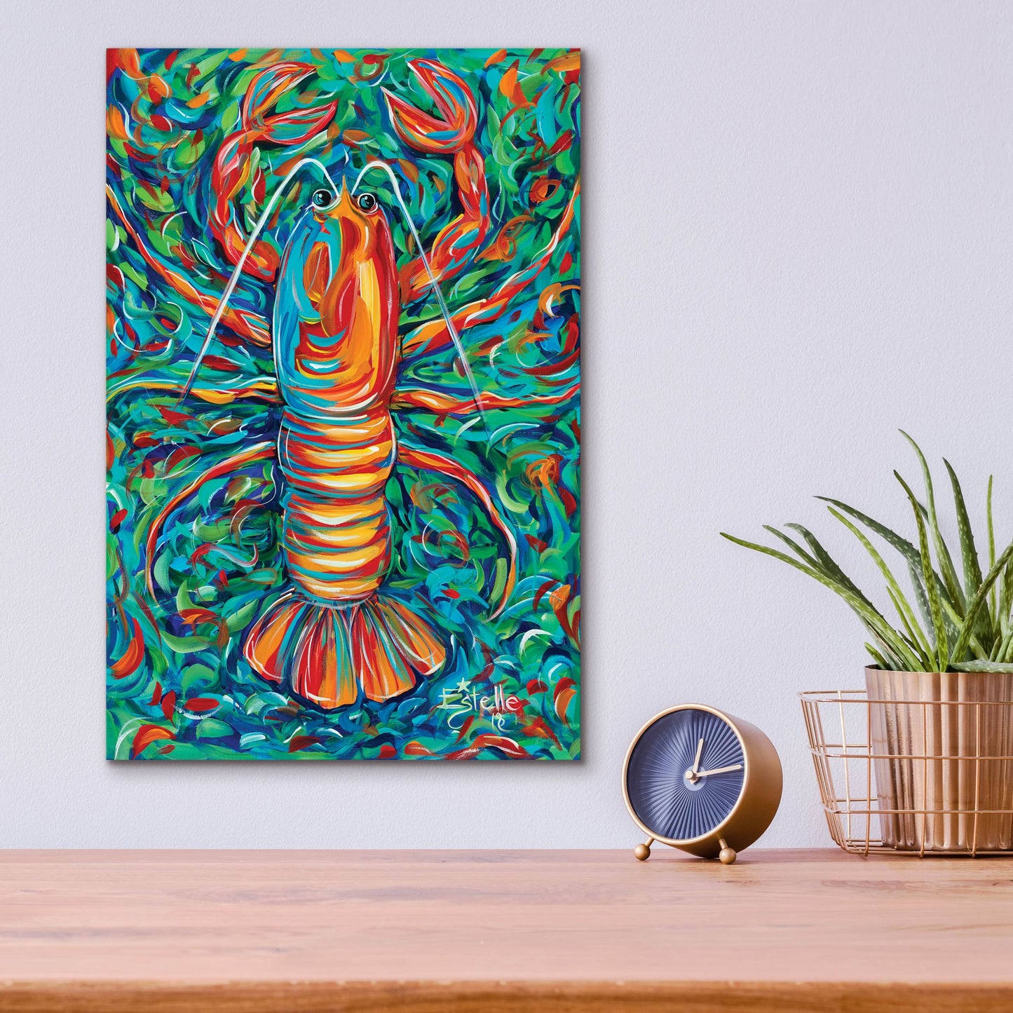 Epic Art 'Lobster' by Estelle Grengs, Acrylic Glass Wall Art,12x16