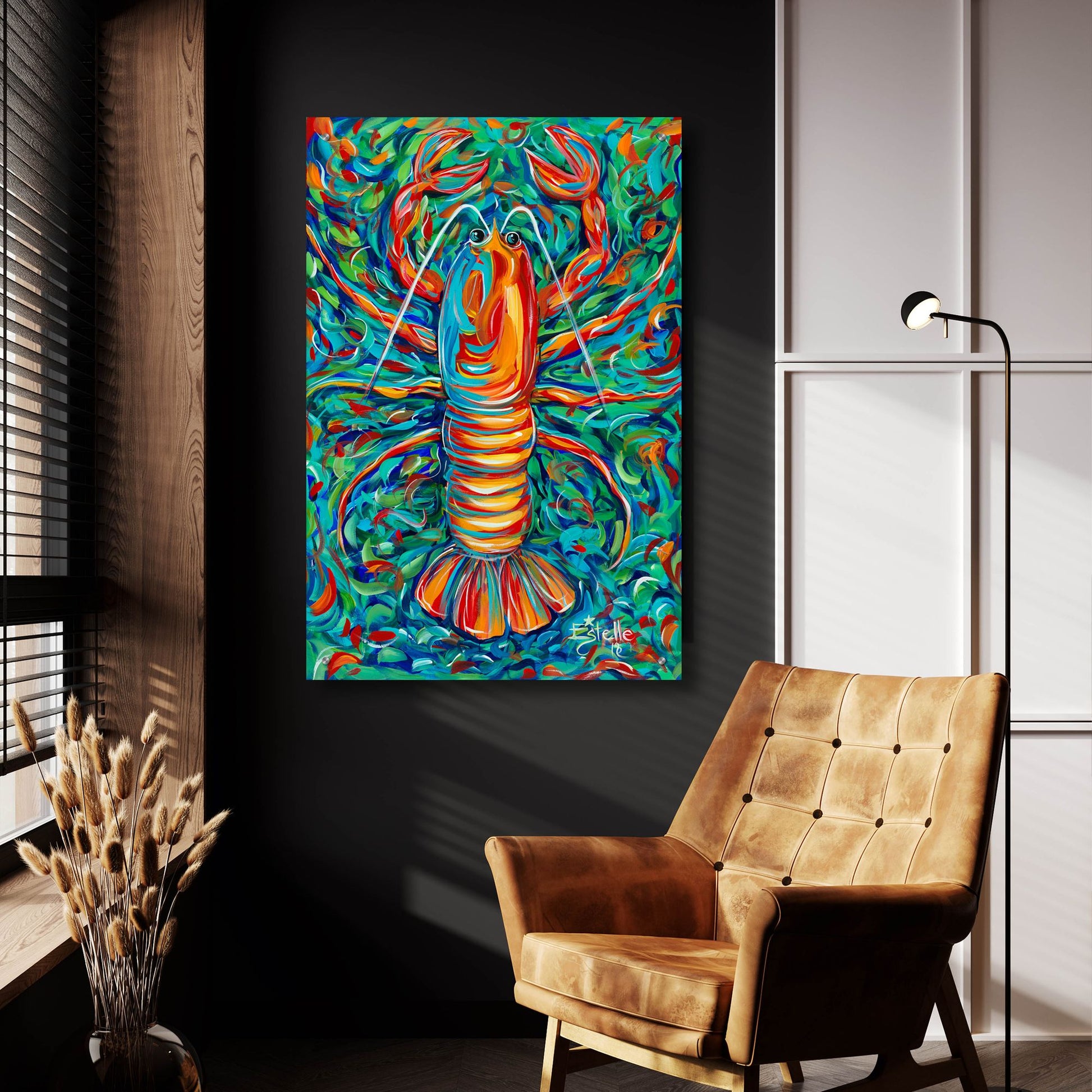 Epic Art 'Lobster' by Estelle Grengs, Acrylic Glass Wall Art,24x36