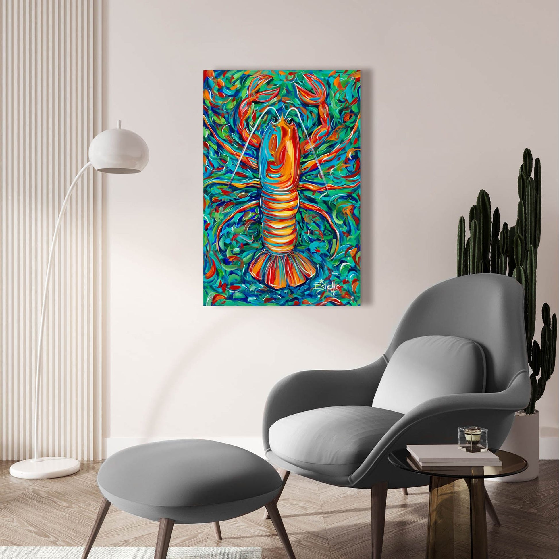 Epic Art 'Lobster' by Estelle Grengs, Acrylic Glass Wall Art,24x36