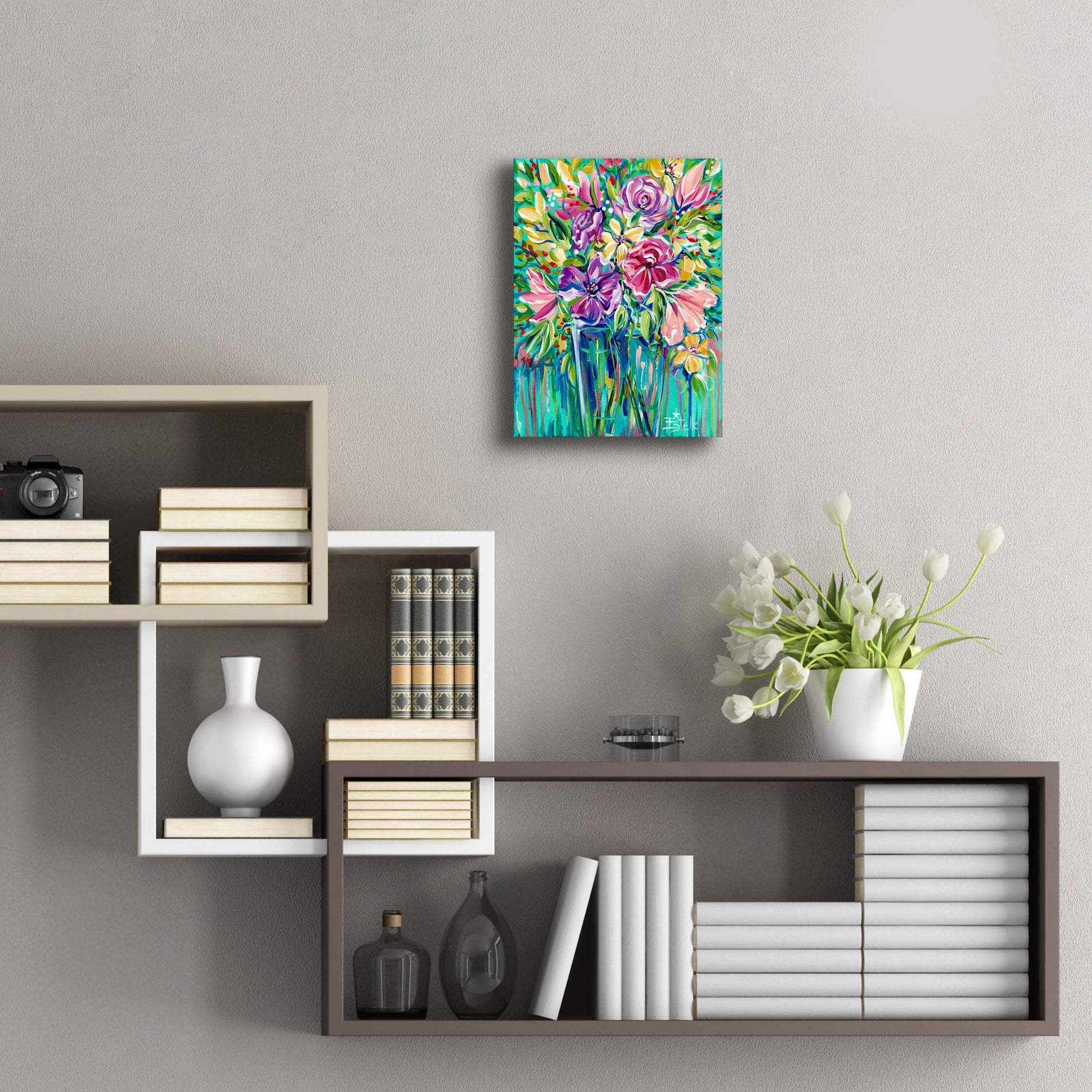 Epic Art 'Flower Gems' by Estelle Grengs, Acrylic Glass Wall Art,12x16