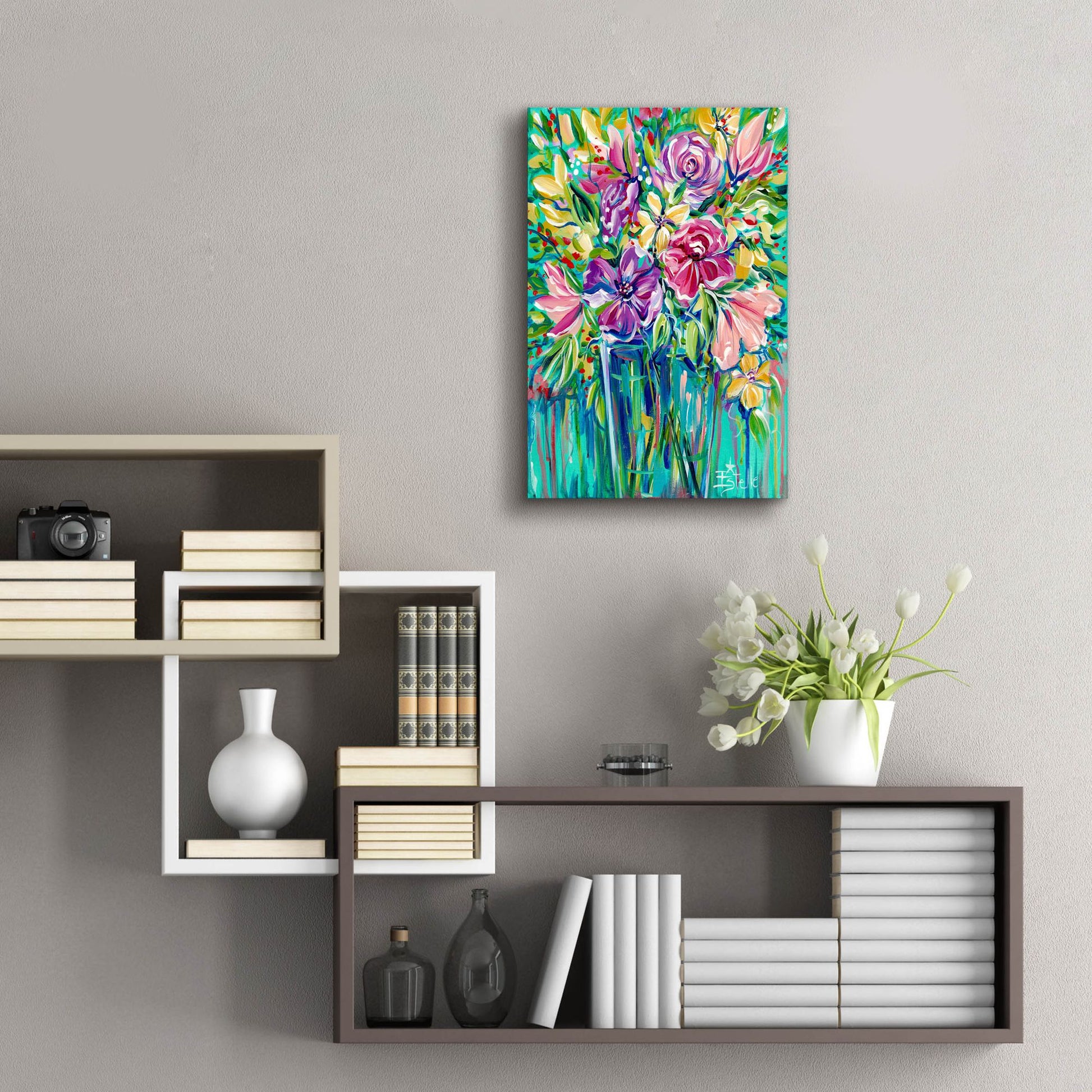 Epic Art 'Flower Gems' by Estelle Grengs, Acrylic Glass Wall Art,16x24