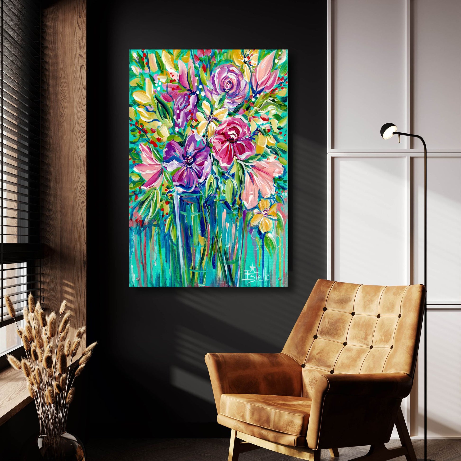 Epic Art 'Flower Gems' by Estelle Grengs, Acrylic Glass Wall Art,24x36