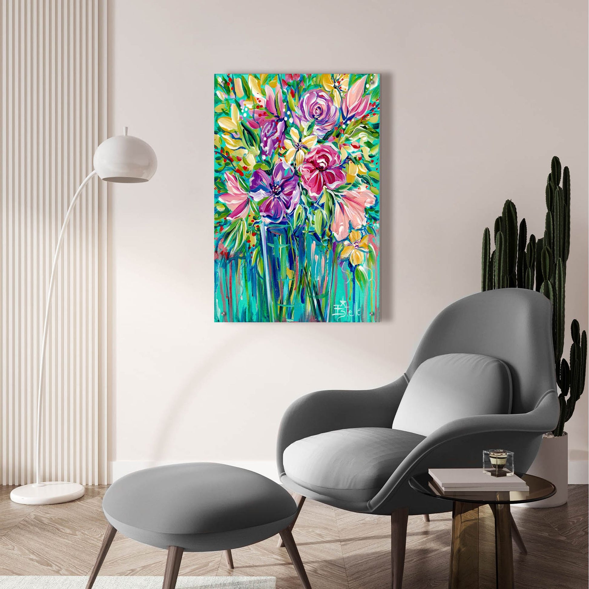 Epic Art 'Flower Gems' by Estelle Grengs, Acrylic Glass Wall Art,24x36