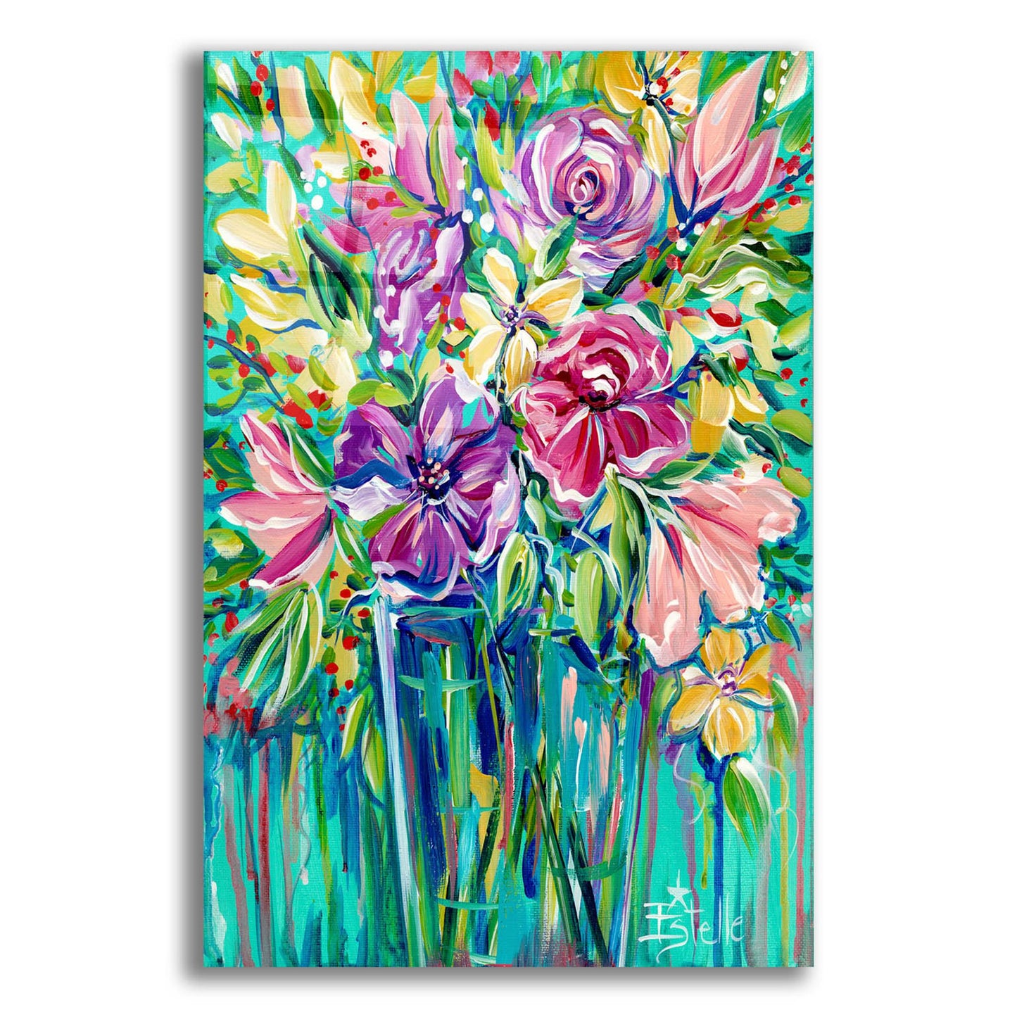 Epic Art 'Flower Gems' by Estelle Grengs, Acrylic Glass Wall Art