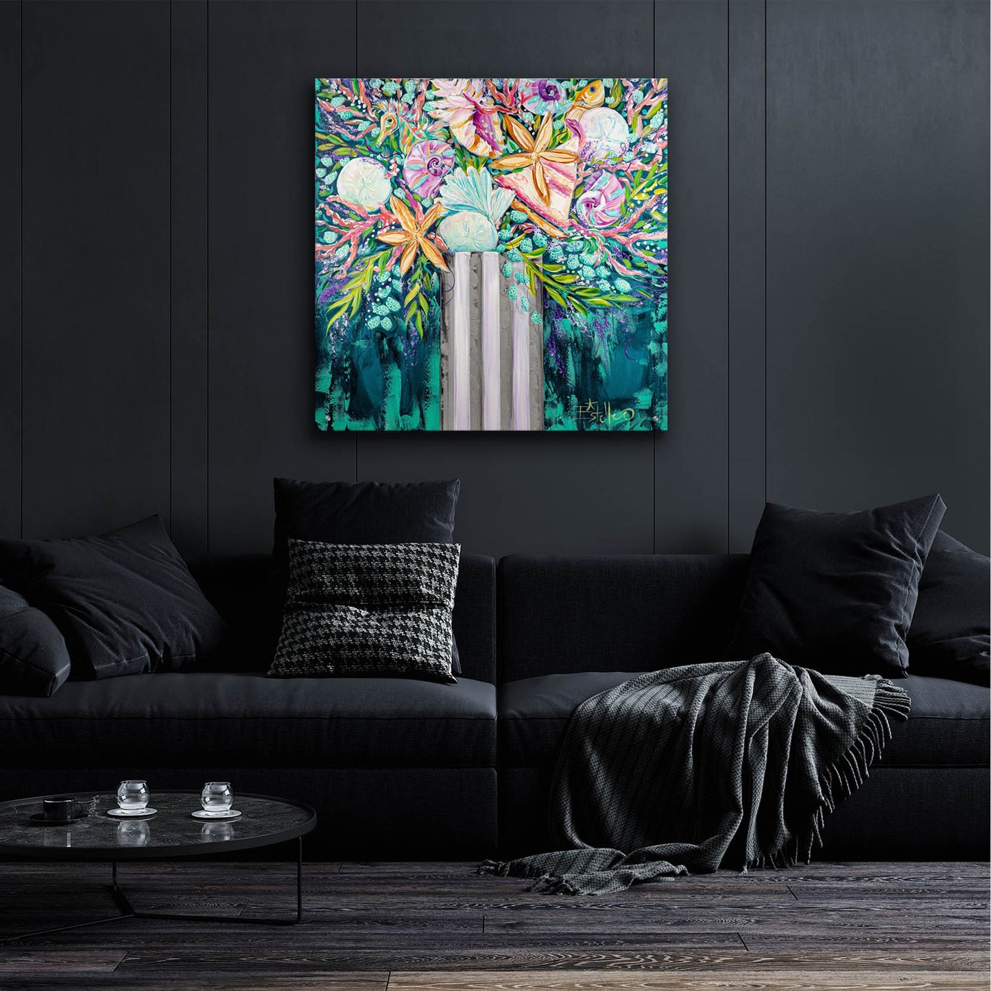 Epic Art 'Coastal Bouquet' by Estelle Grengs, Acrylic Glass Wall Art,36x36