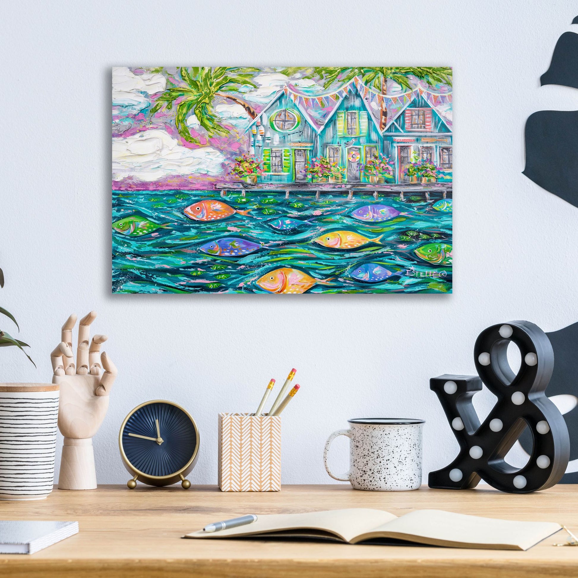 Epic Art 'Dock Of The Bay' by Estelle Grengs, Acrylic Glass Wall Art,16x12