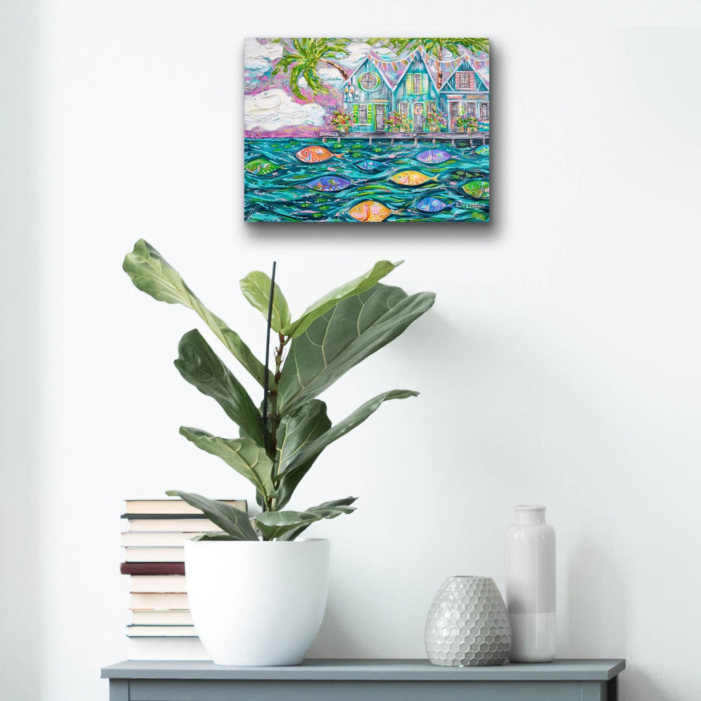 Epic Art 'Dock Of The Bay' by Estelle Grengs, Acrylic Glass Wall Art,16x12