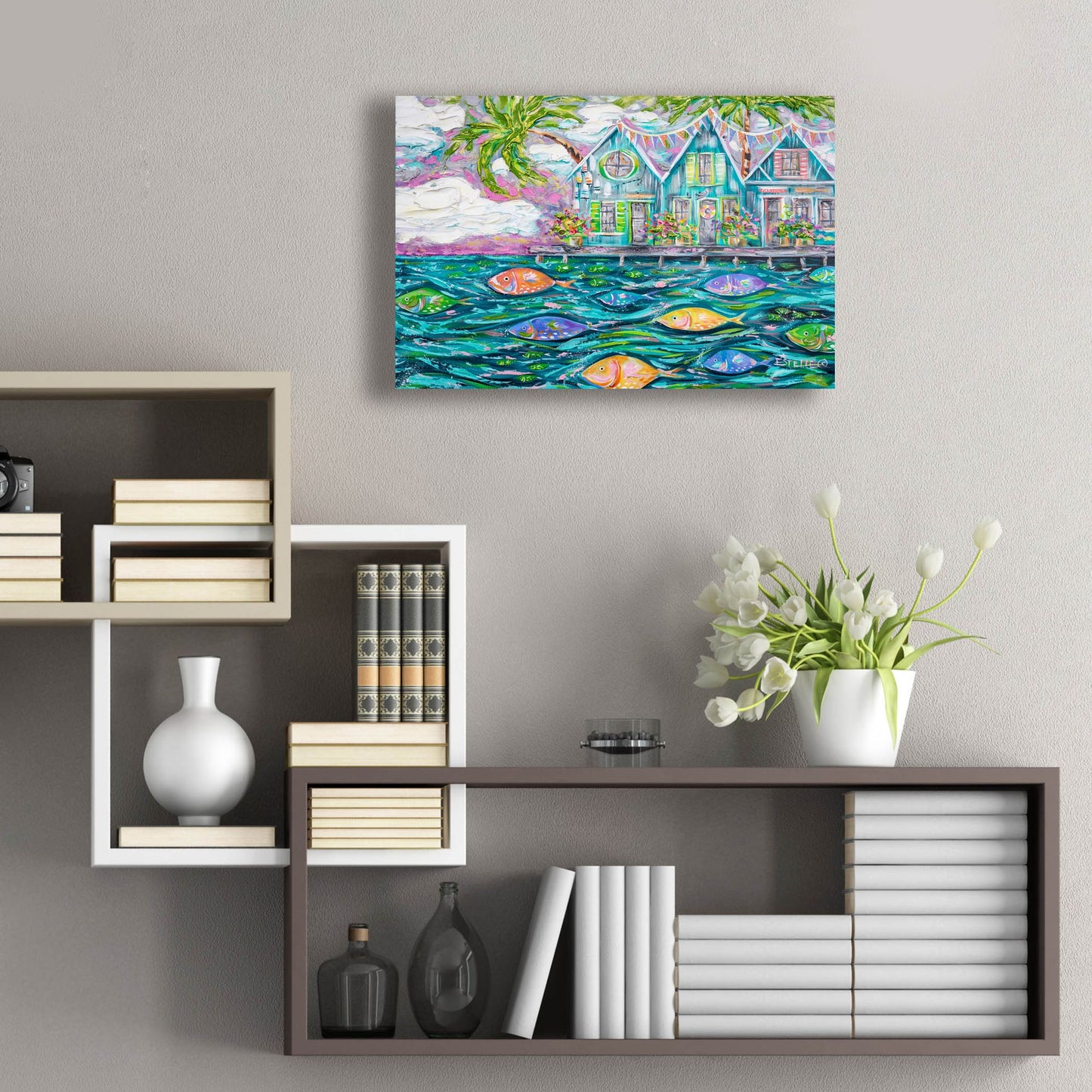 Epic Art 'Dock Of The Bay' by Estelle Grengs, Acrylic Glass Wall Art,24x16