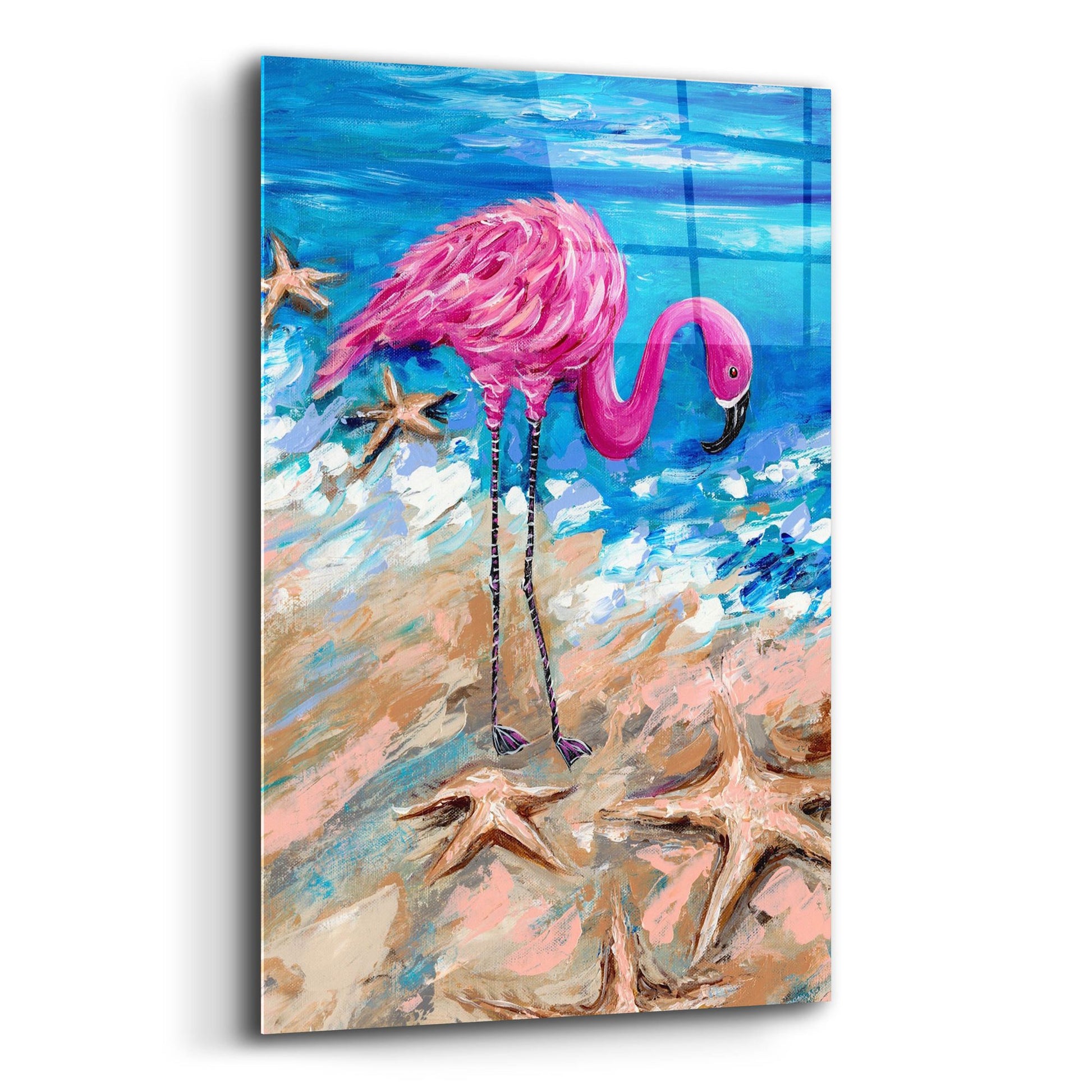 Epic Art 'Flamingo of Bonaire' by Estelle Grengs, Acrylic Glass Wall Art,12x16