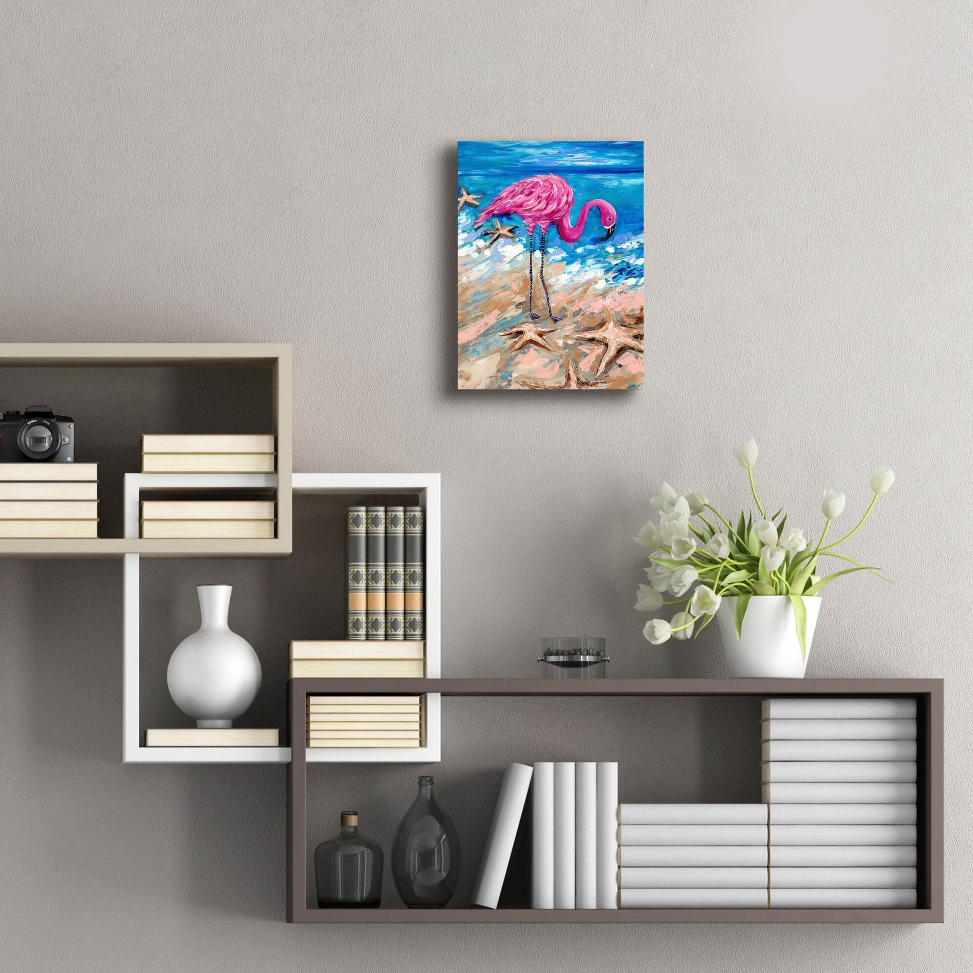 Epic Art 'Flamingo of Bonaire' by Estelle Grengs, Acrylic Glass Wall Art,12x16