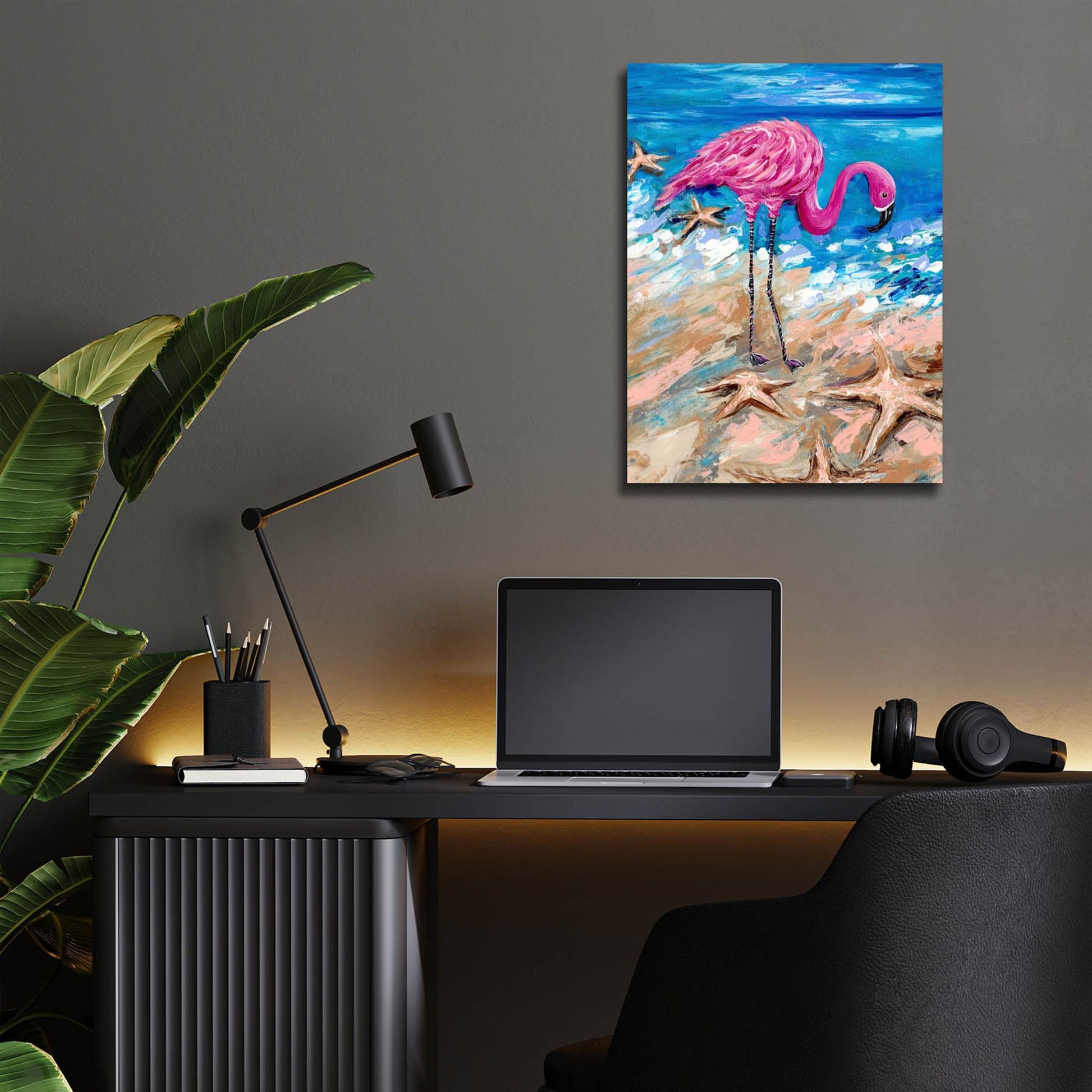 Epic Art 'Flamingo of Bonaire' by Estelle Grengs, Acrylic Glass Wall Art,12x16