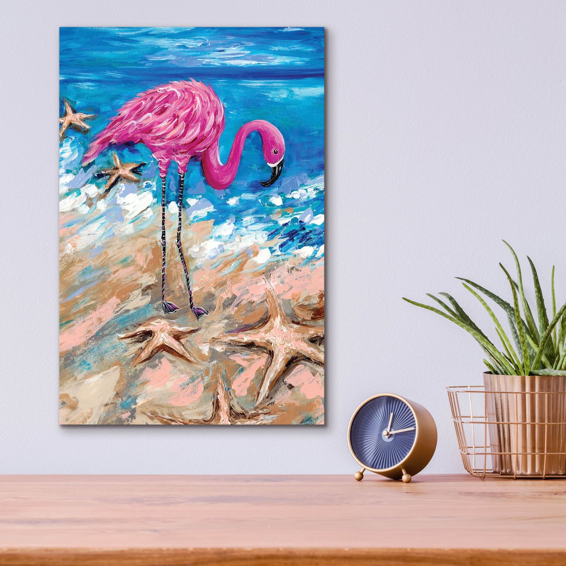 Epic Art 'Flamingo of Bonaire' by Estelle Grengs, Acrylic Glass Wall Art,12x16