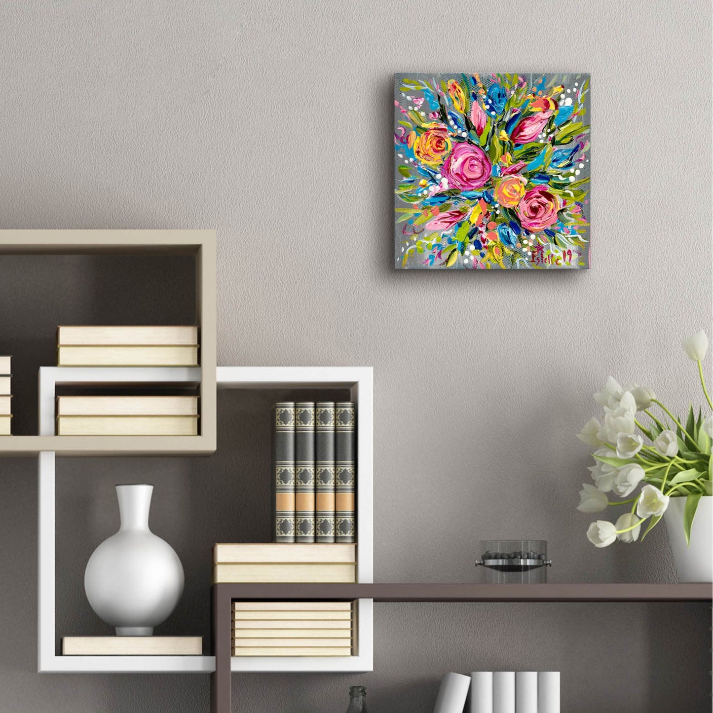 Epic Art 'Spring Bouquet' by Estelle Grengs, Acrylic Glass Wall Art,12x12