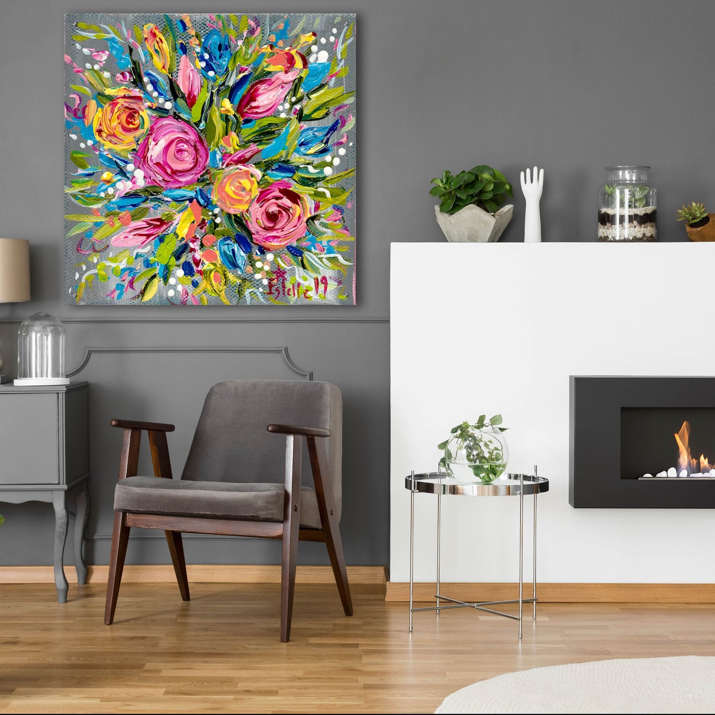 Epic Art 'Spring Bouquet' by Estelle Grengs, Acrylic Glass Wall Art,36x36