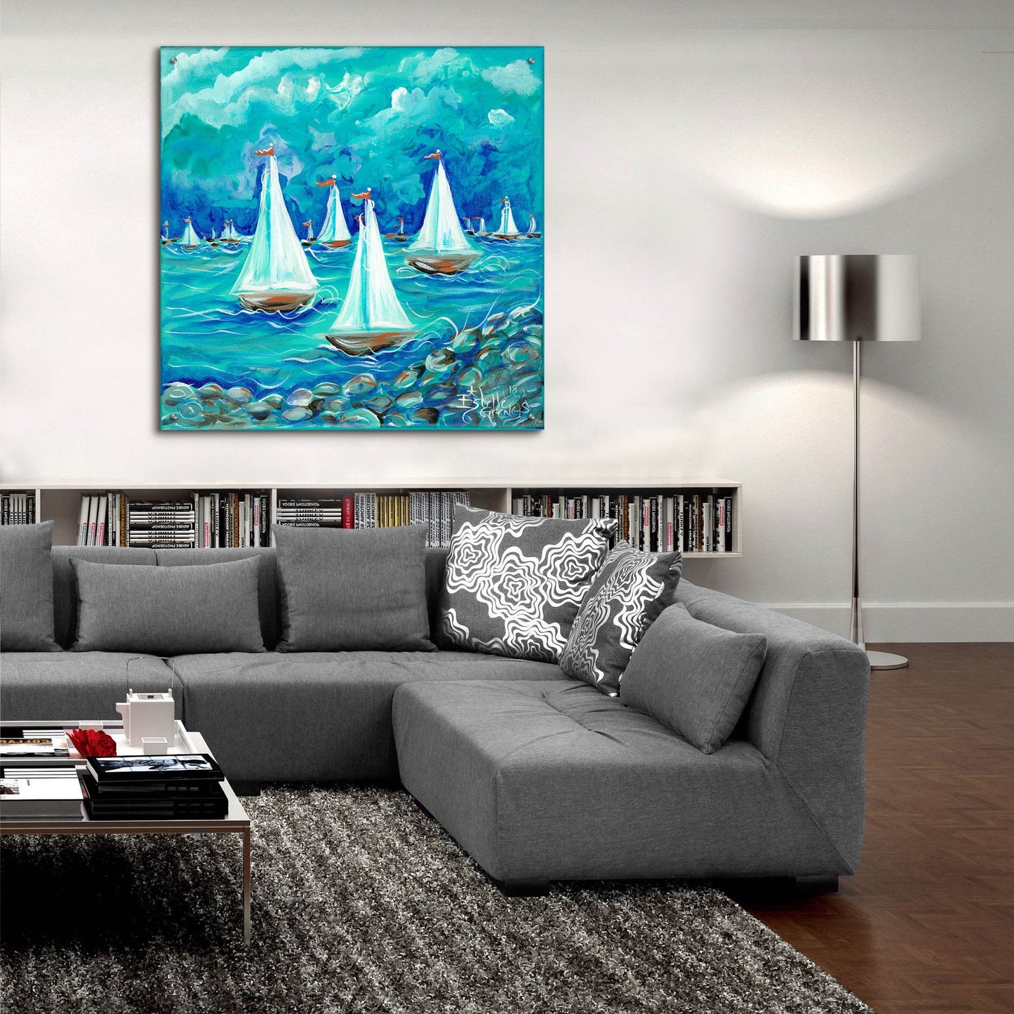 Epic Art 'Sailing' by Estelle Grengs, Acrylic Glass Wall Art,36x36