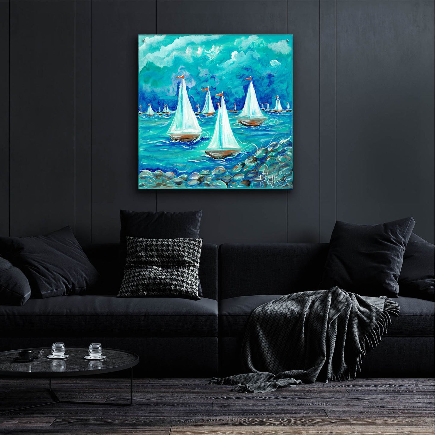 Epic Art 'Sailing' by Estelle Grengs, Acrylic Glass Wall Art,36x36