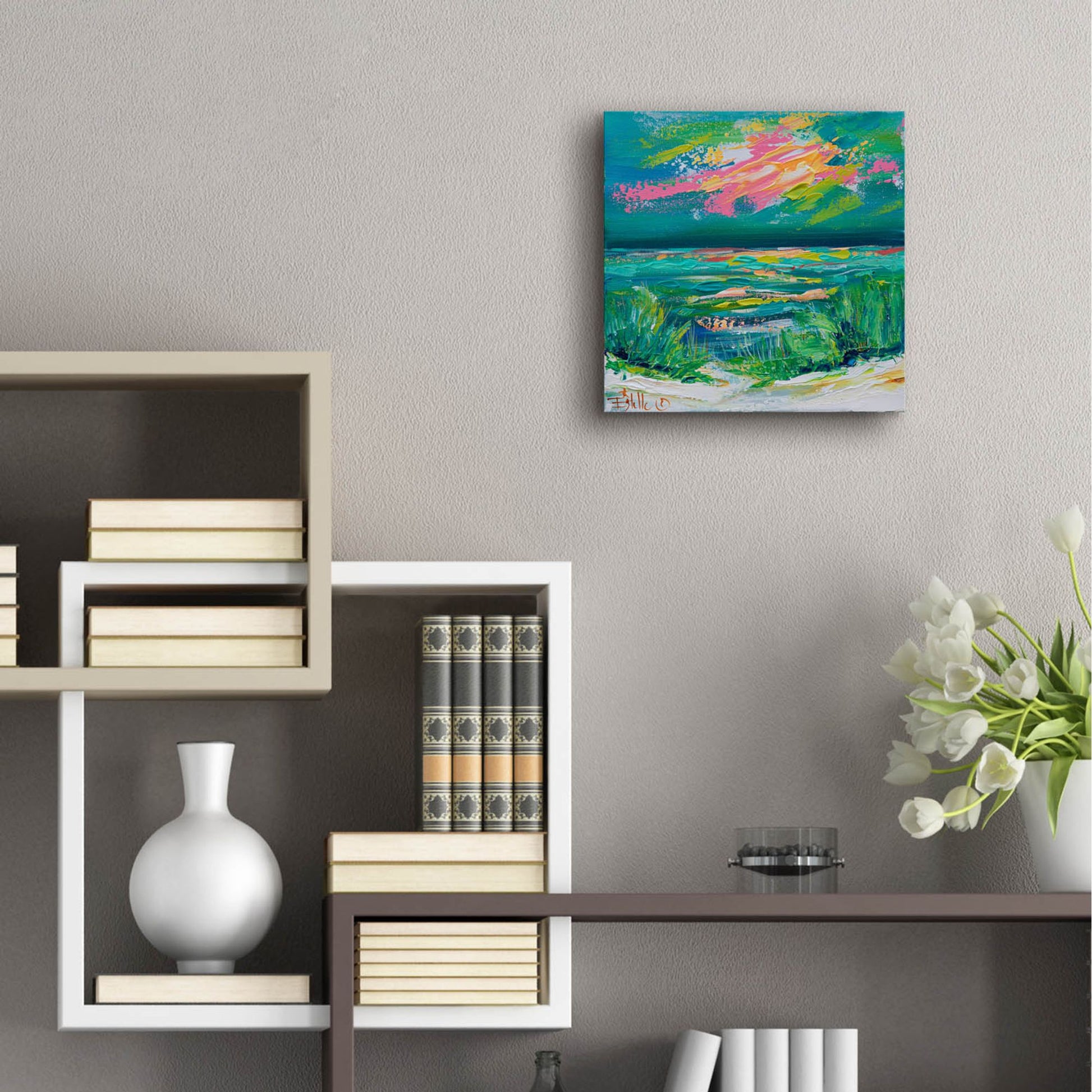 Epic Art 'Colorful Coast' by Estelle Grengs, Acrylic Glass Wall Art,12x12