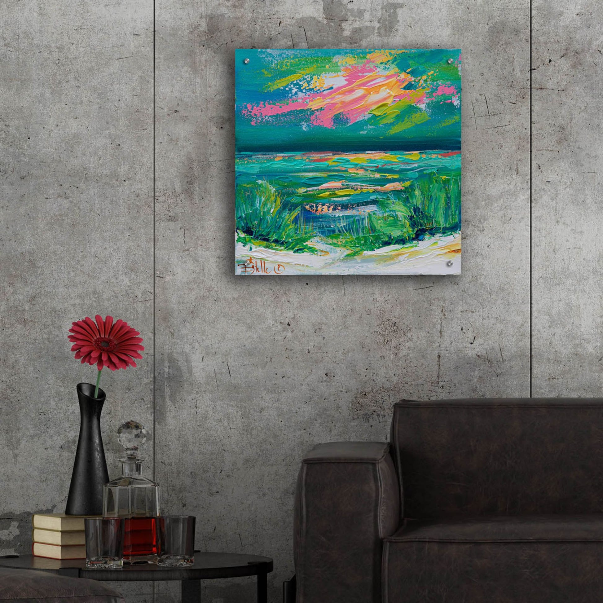 Epic Art 'Colorful Coast' by Estelle Grengs, Acrylic Glass Wall Art,24x24