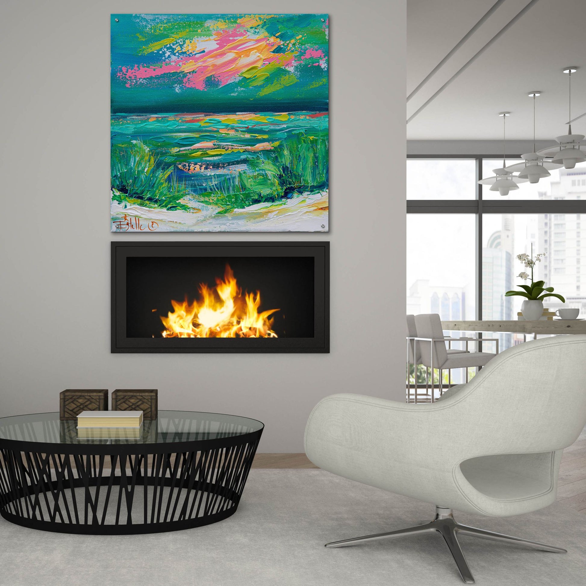 Epic Art 'Colorful Coast' by Estelle Grengs, Acrylic Glass Wall Art,36x36