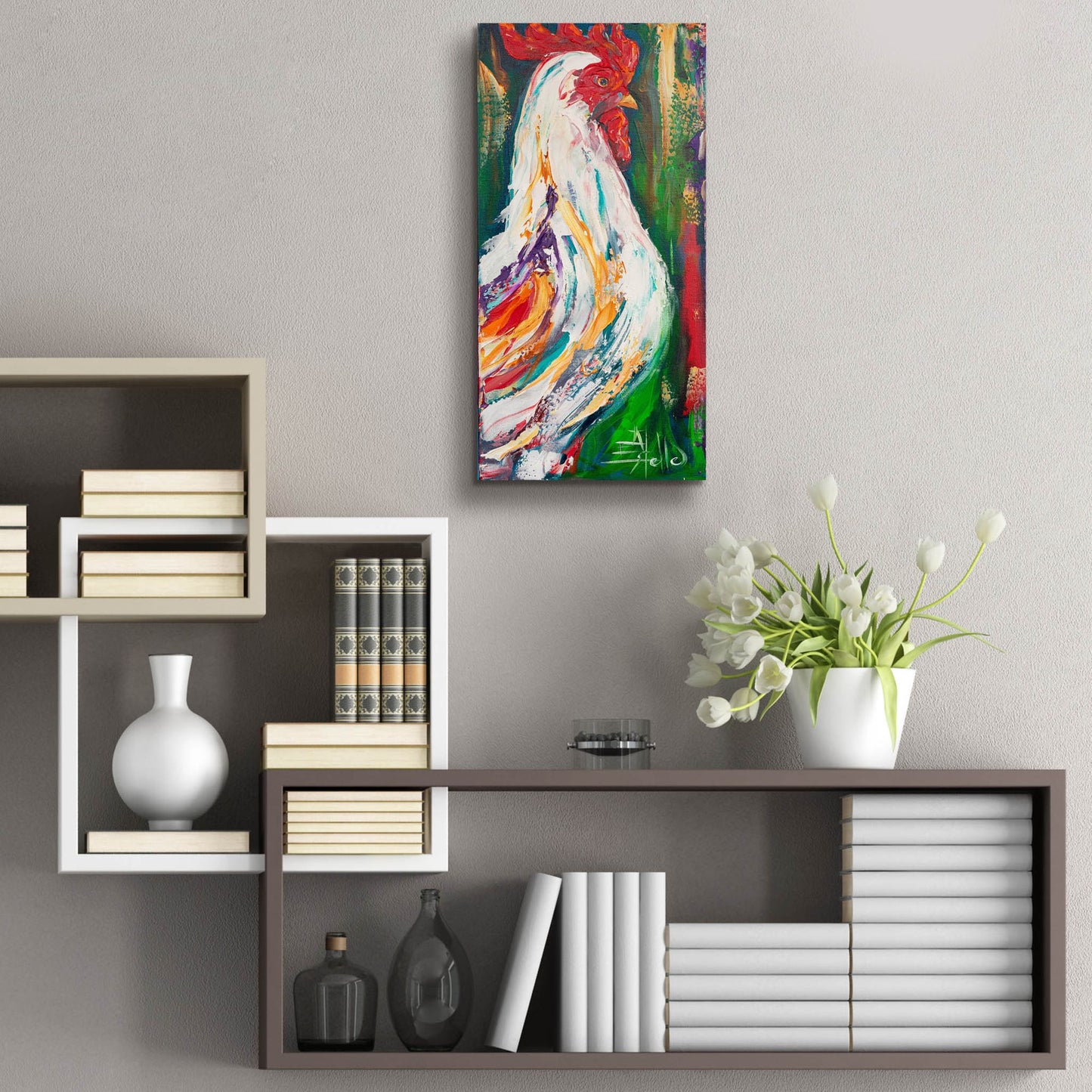 Epic Art 'Ruffled Royalty' by Estelle Grengs, Acrylic Glass Wall Art,12x24