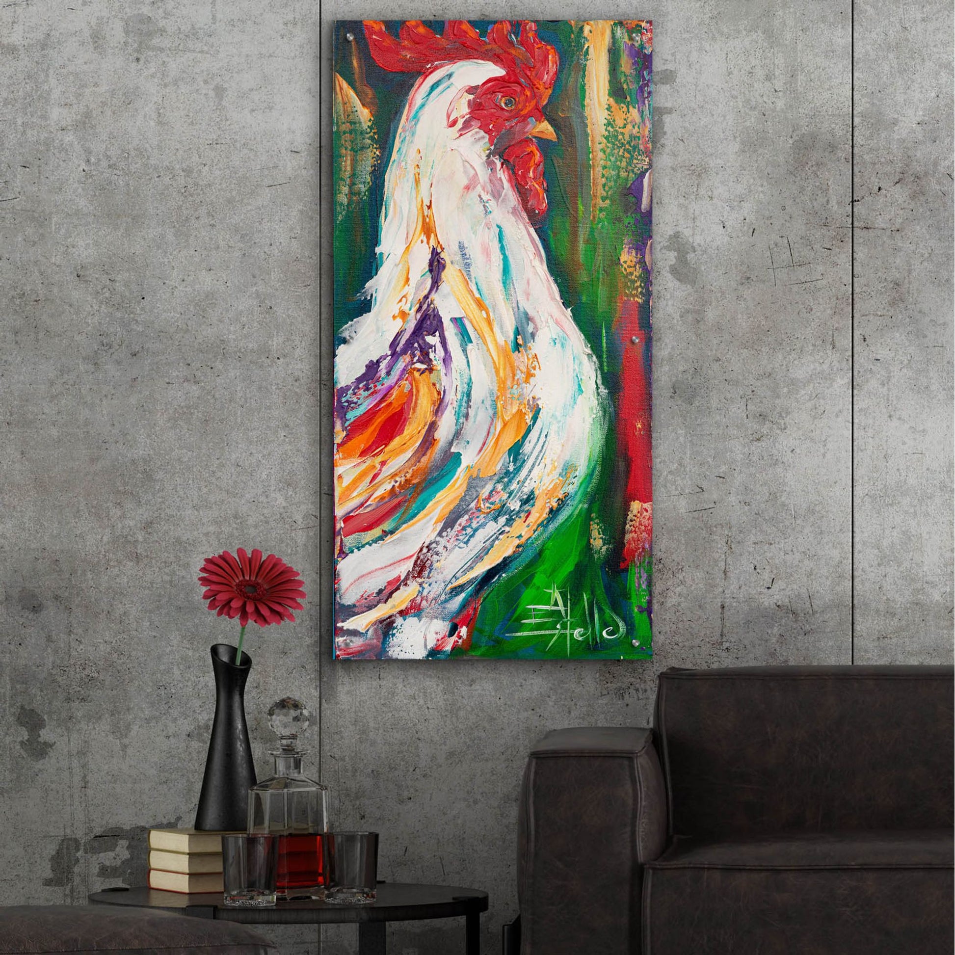 Epic Art 'Ruffled Royalty' by Estelle Grengs, Acrylic Glass Wall Art,24x48