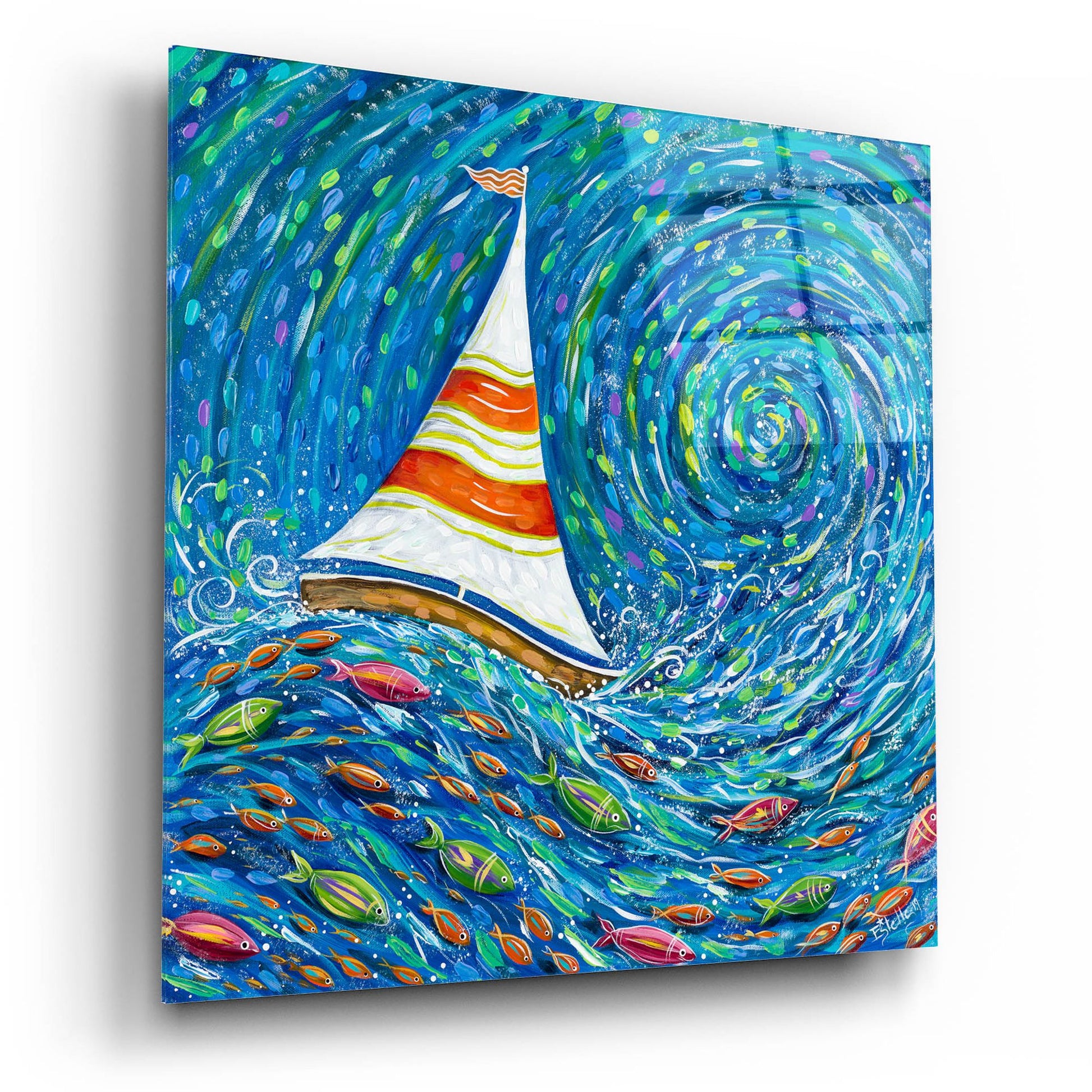 Epic Art 'Set Sail' by Estelle Grengs, Acrylic Glass Wall Art,12x12