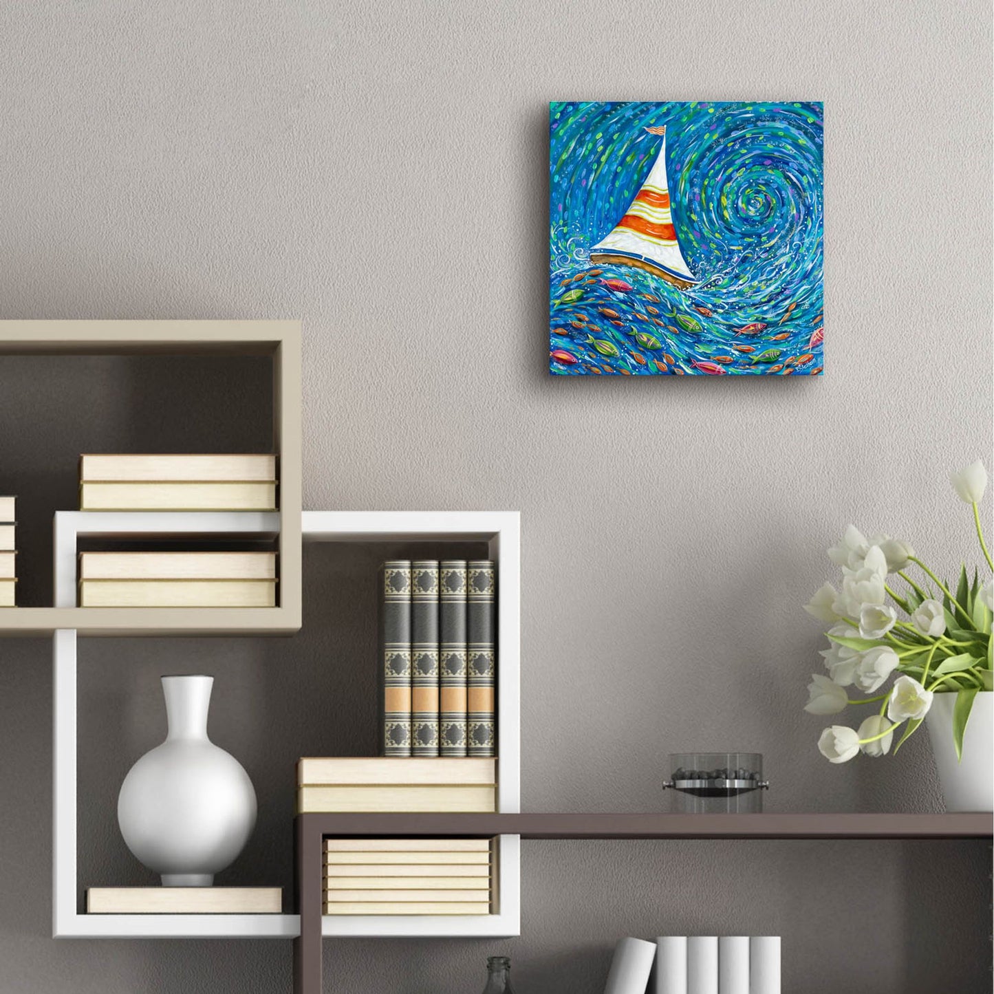 Epic Art 'Set Sail' by Estelle Grengs, Acrylic Glass Wall Art,12x12