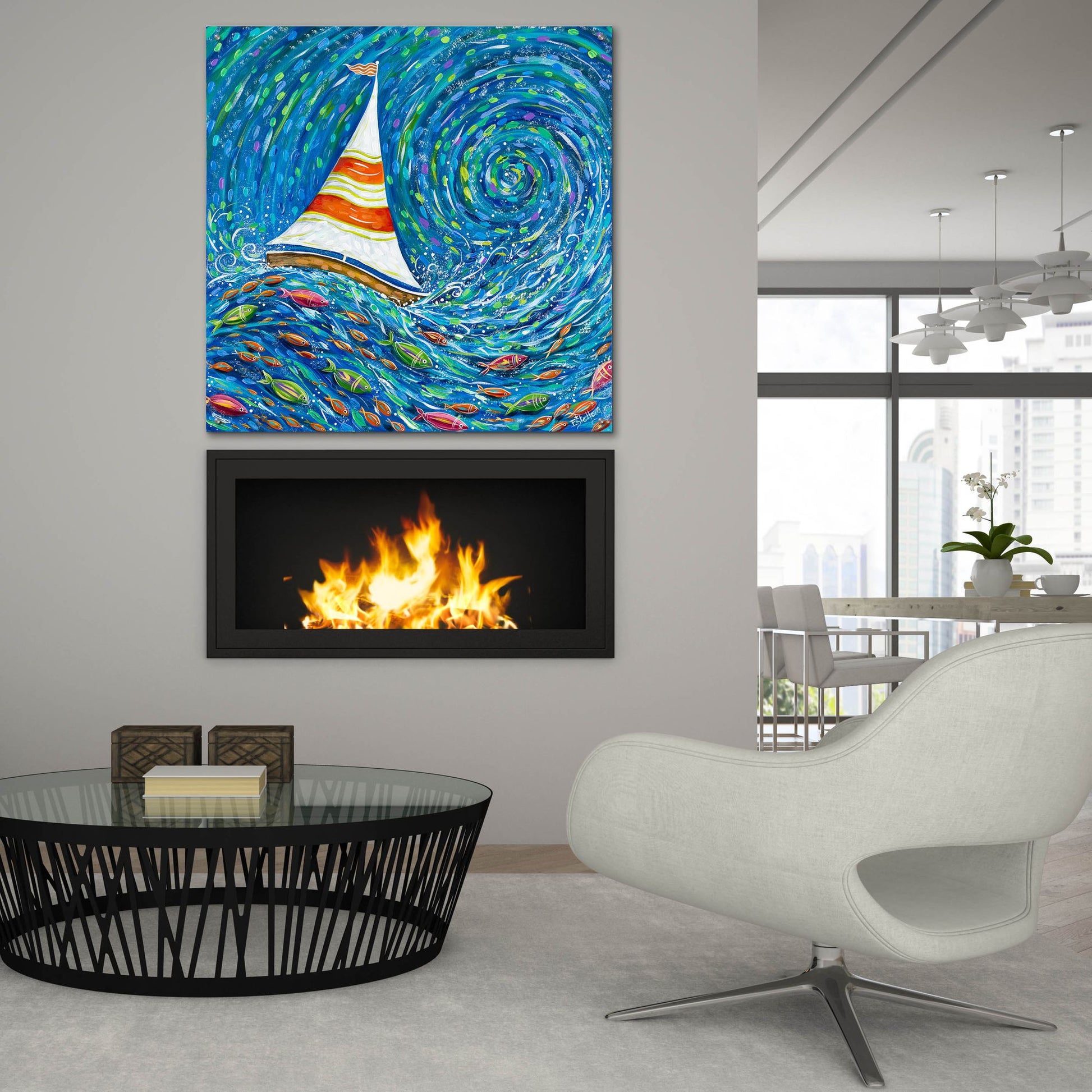 Epic Art 'Set Sail' by Estelle Grengs, Acrylic Glass Wall Art,36x36