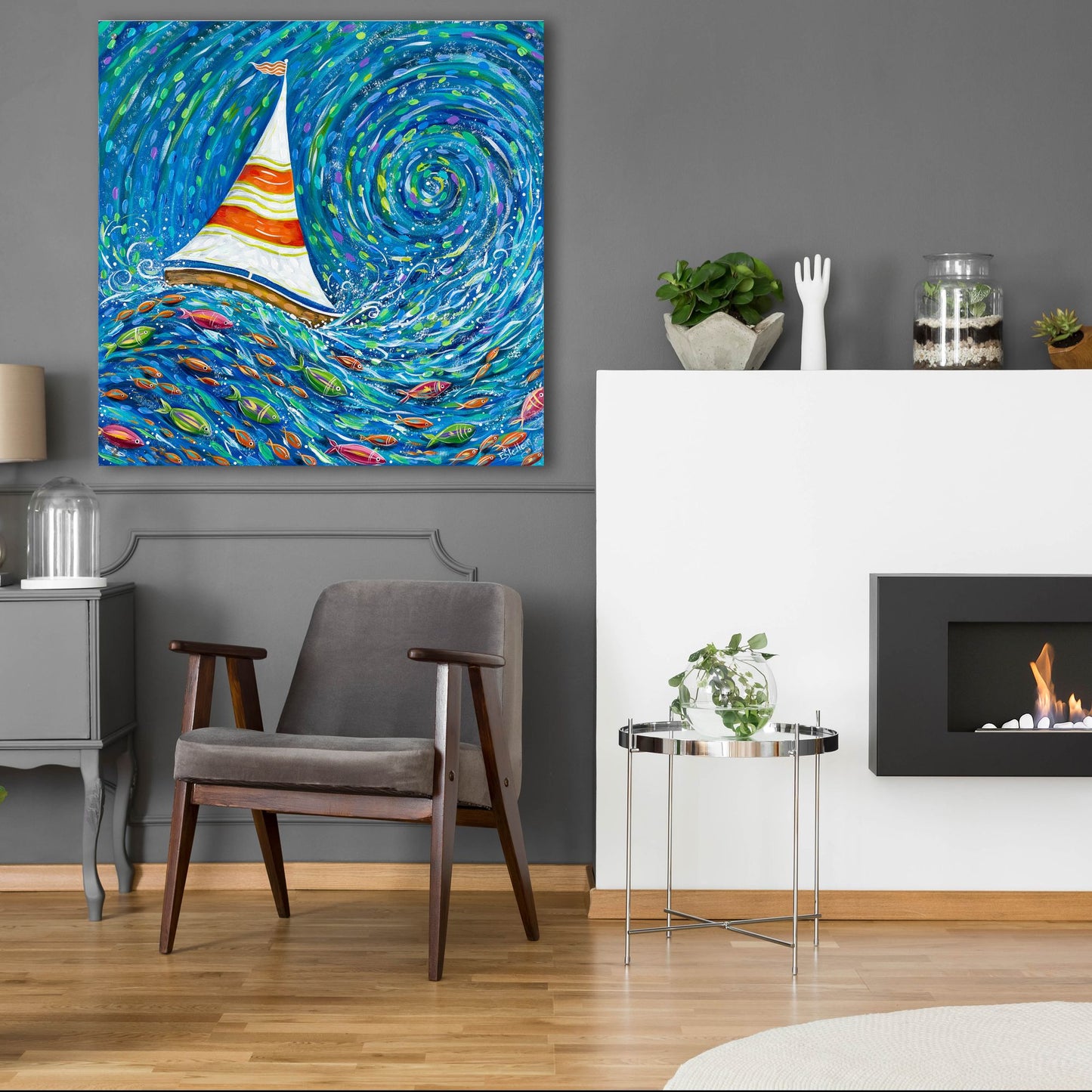 Epic Art 'Set Sail' by Estelle Grengs, Acrylic Glass Wall Art,36x36