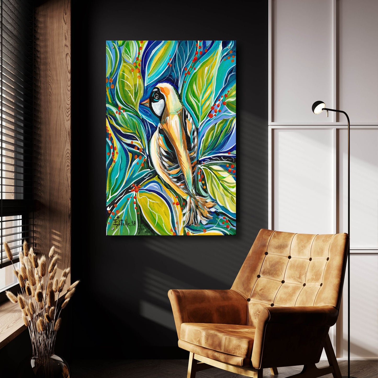 Epic Art 'Tribal Bird' by Estelle Grengs, Acrylic Glass Wall Art,24x36