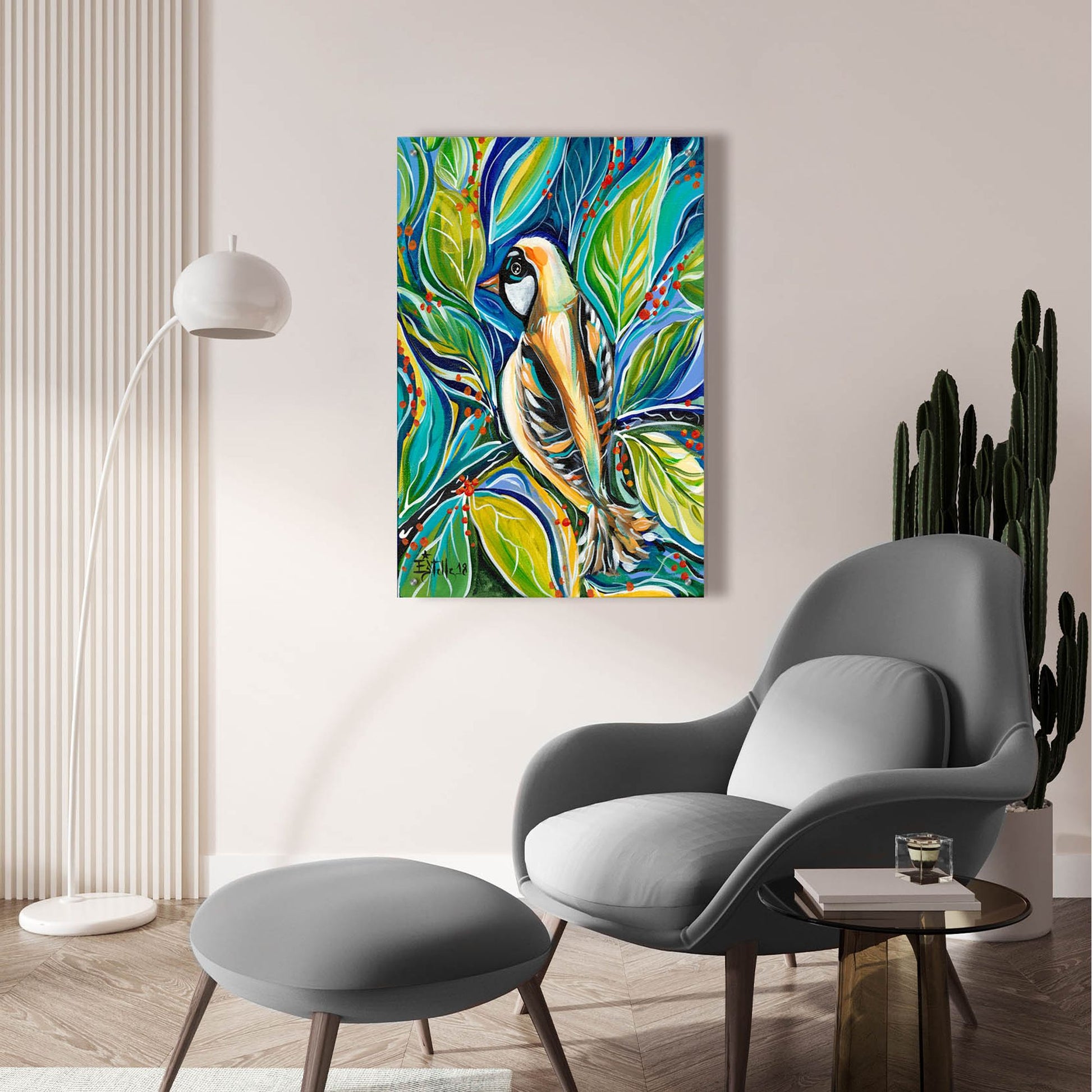 Epic Art 'Tribal Bird' by Estelle Grengs, Acrylic Glass Wall Art,24x36