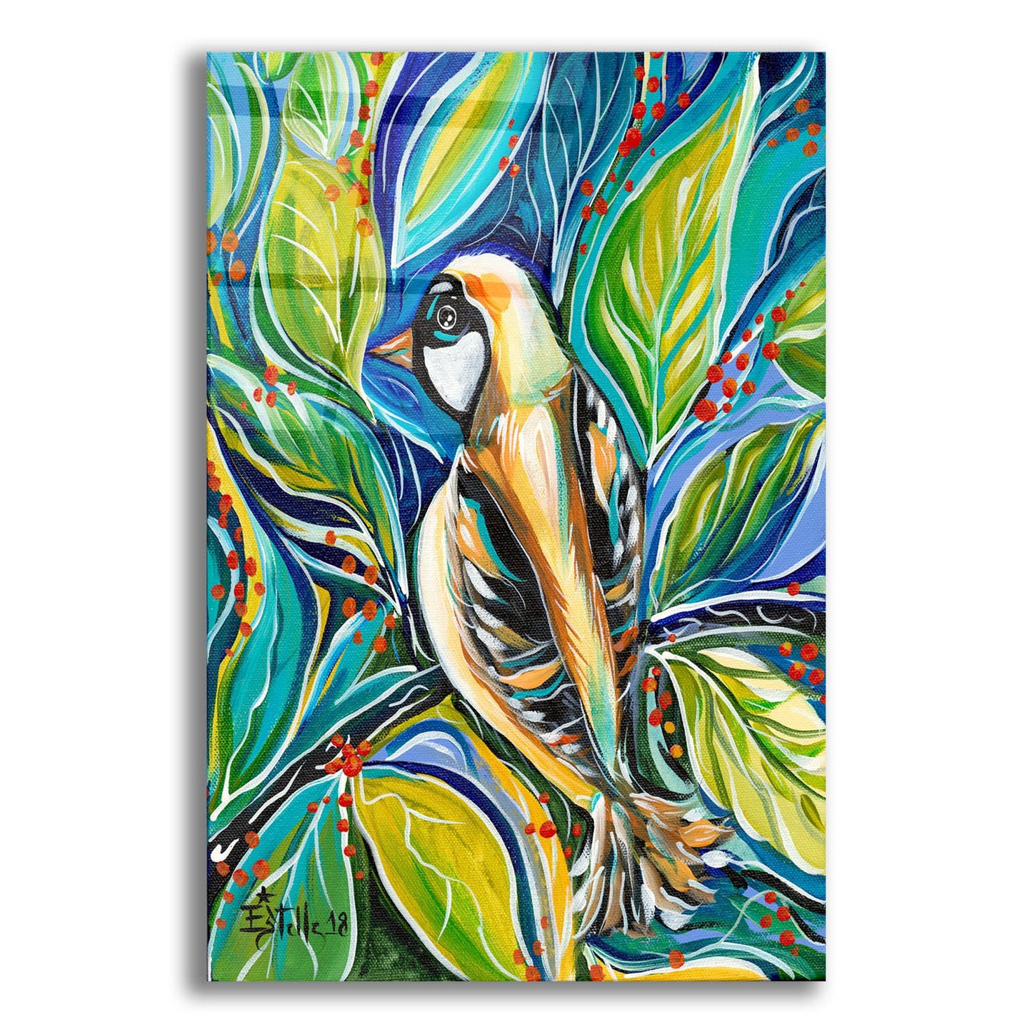 Epic Art 'Tribal Bird' by Estelle Grengs, Acrylic Glass Wall Art