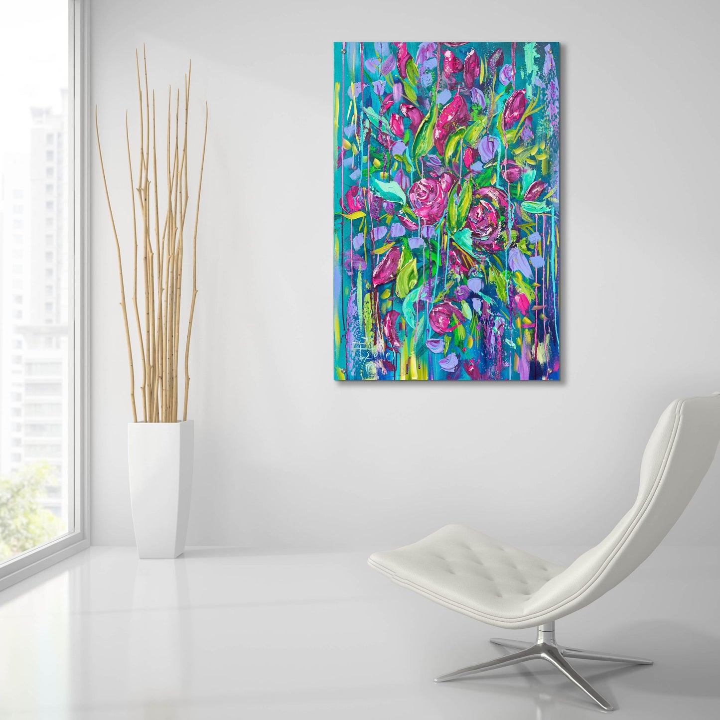 Epic Art 'Purple Rain' by Estelle Grengs, Acrylic Glass Wall Art,24x36