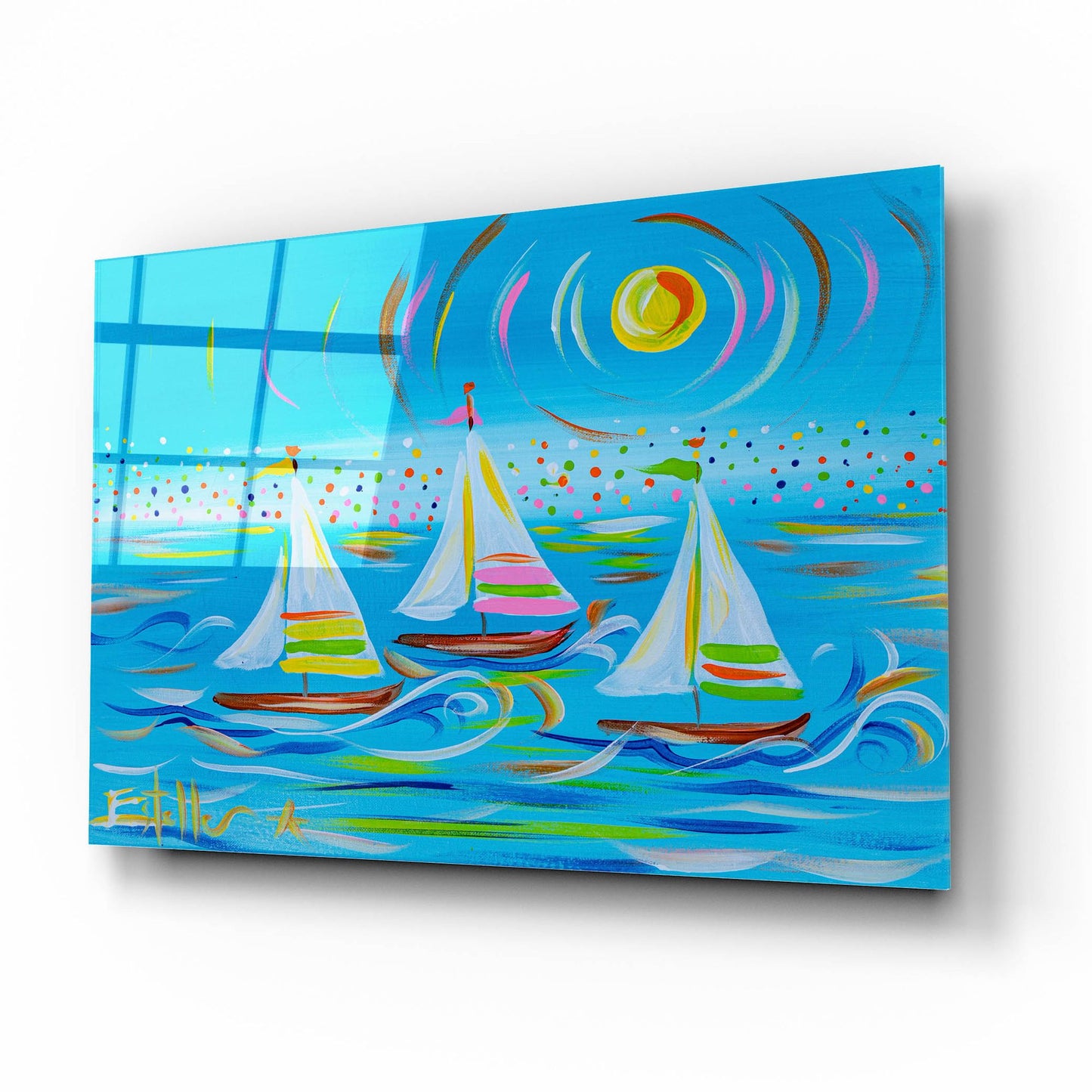 Epic Art 'Whimiscal Sail' by Estelle Grengs, Acrylic Glass Wall Art,16x12