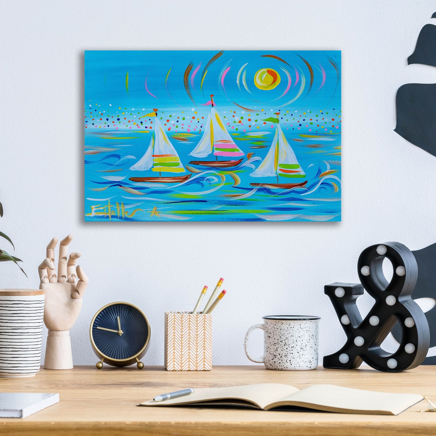 Epic Art 'Whimiscal Sail' by Estelle Grengs, Acrylic Glass Wall Art,16x12